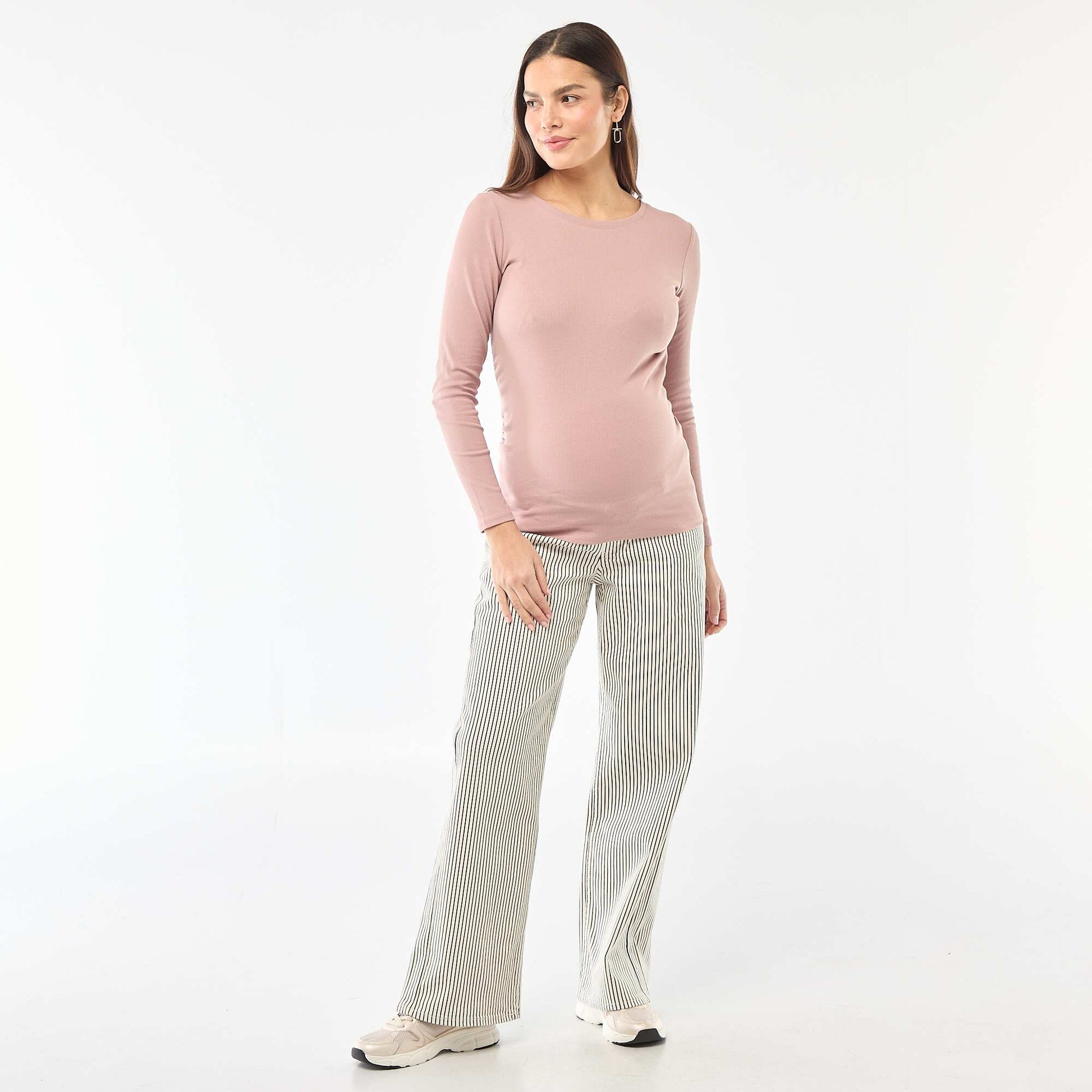 Tee-shirt de maternité côtelé ROSE