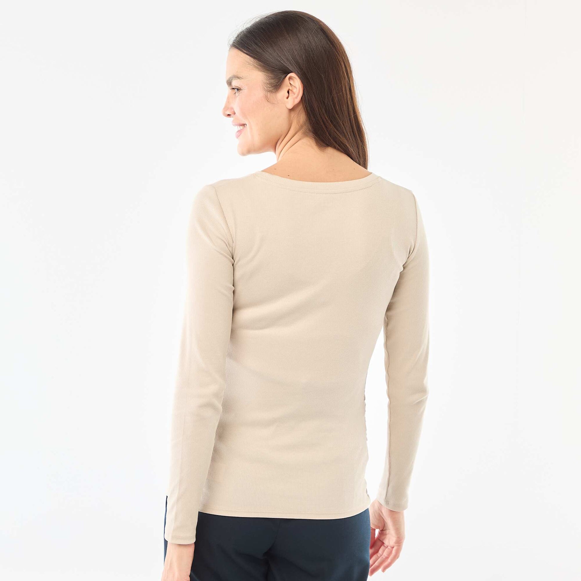 Tee-shirt de maternité côtelé GRIS