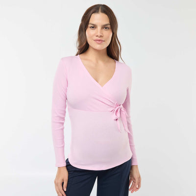 Tee-shirt d'allaitement cache-coeur ROSE