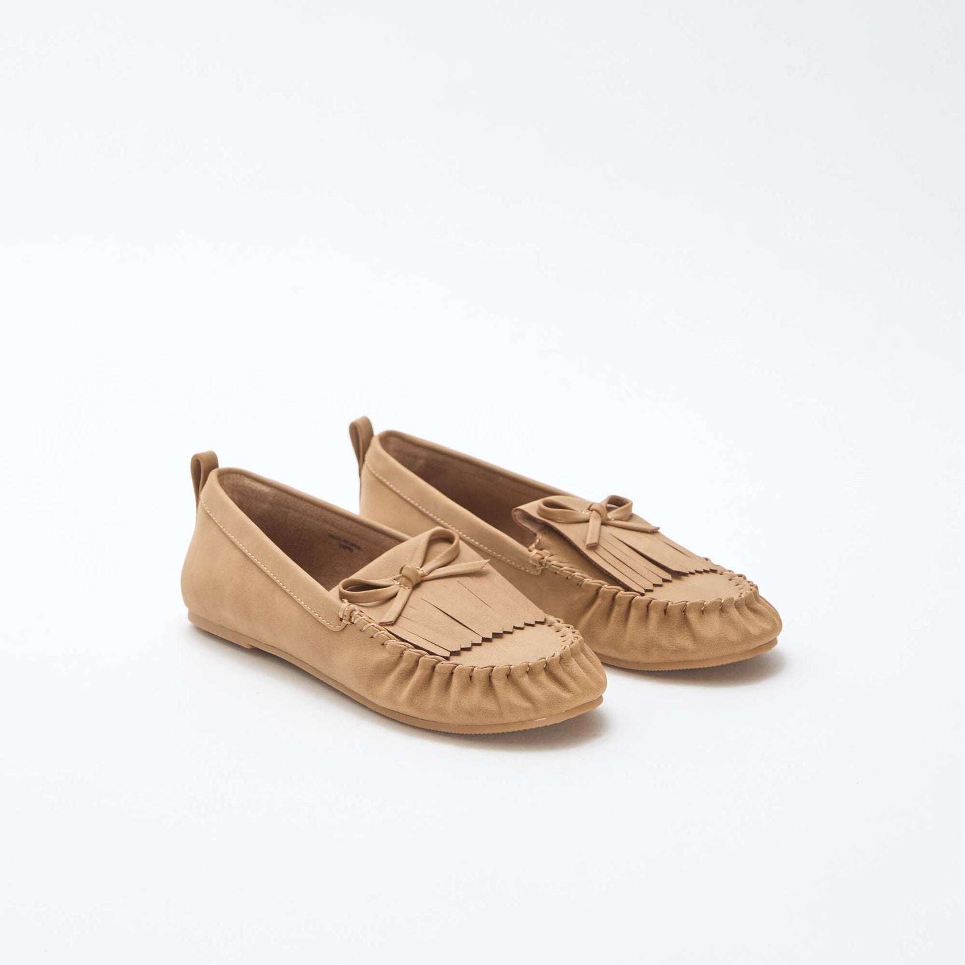 Mocassins suédine avec frange BEIGE