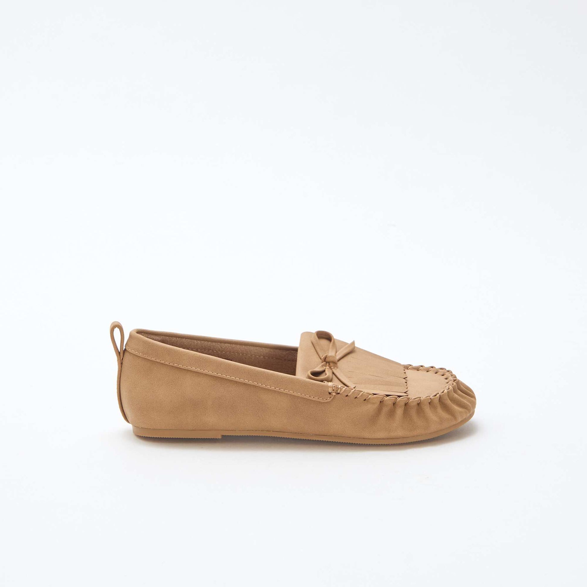 Mocassins suédine avec frange BEIGE