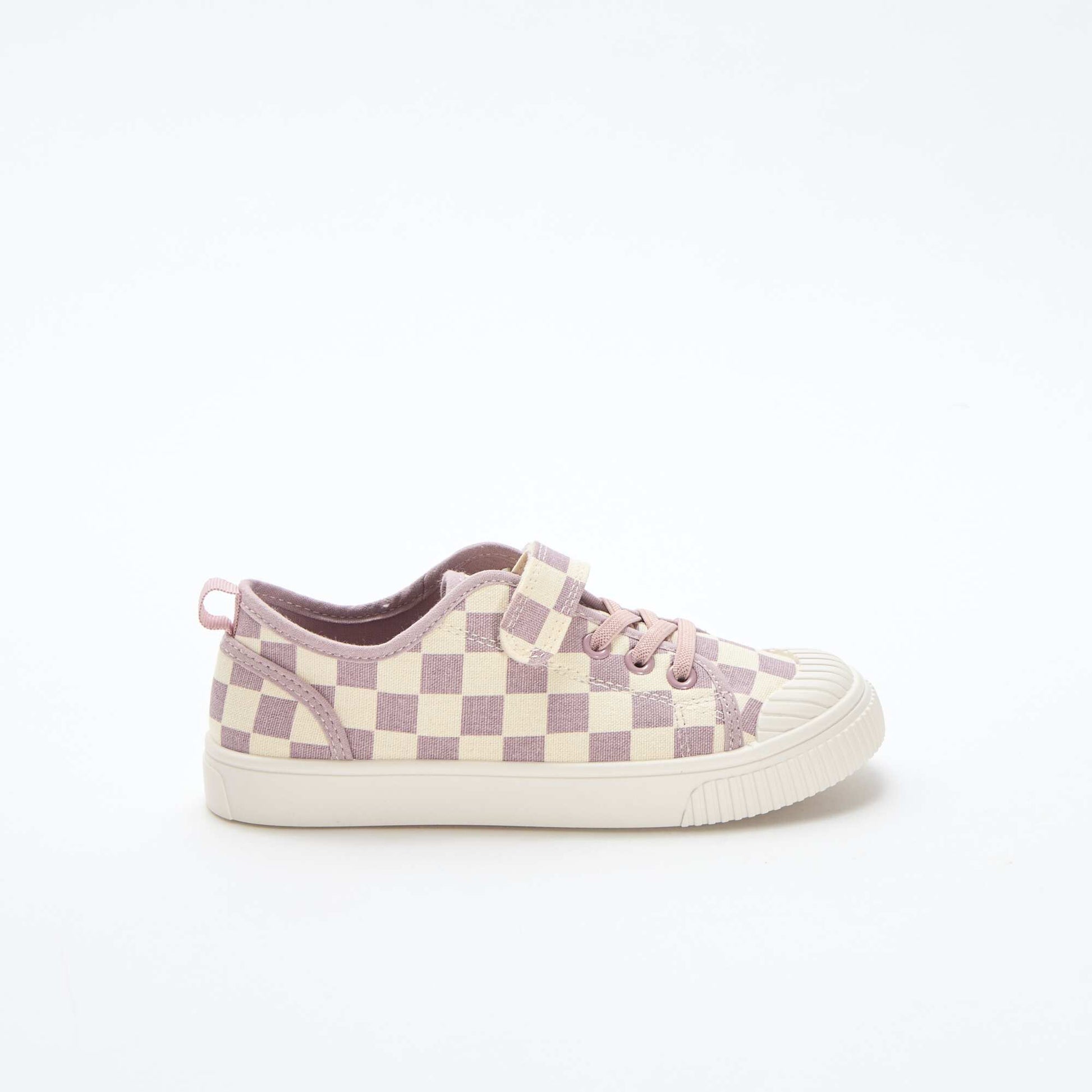 Baskets en toile imprimé damiers VIOLET