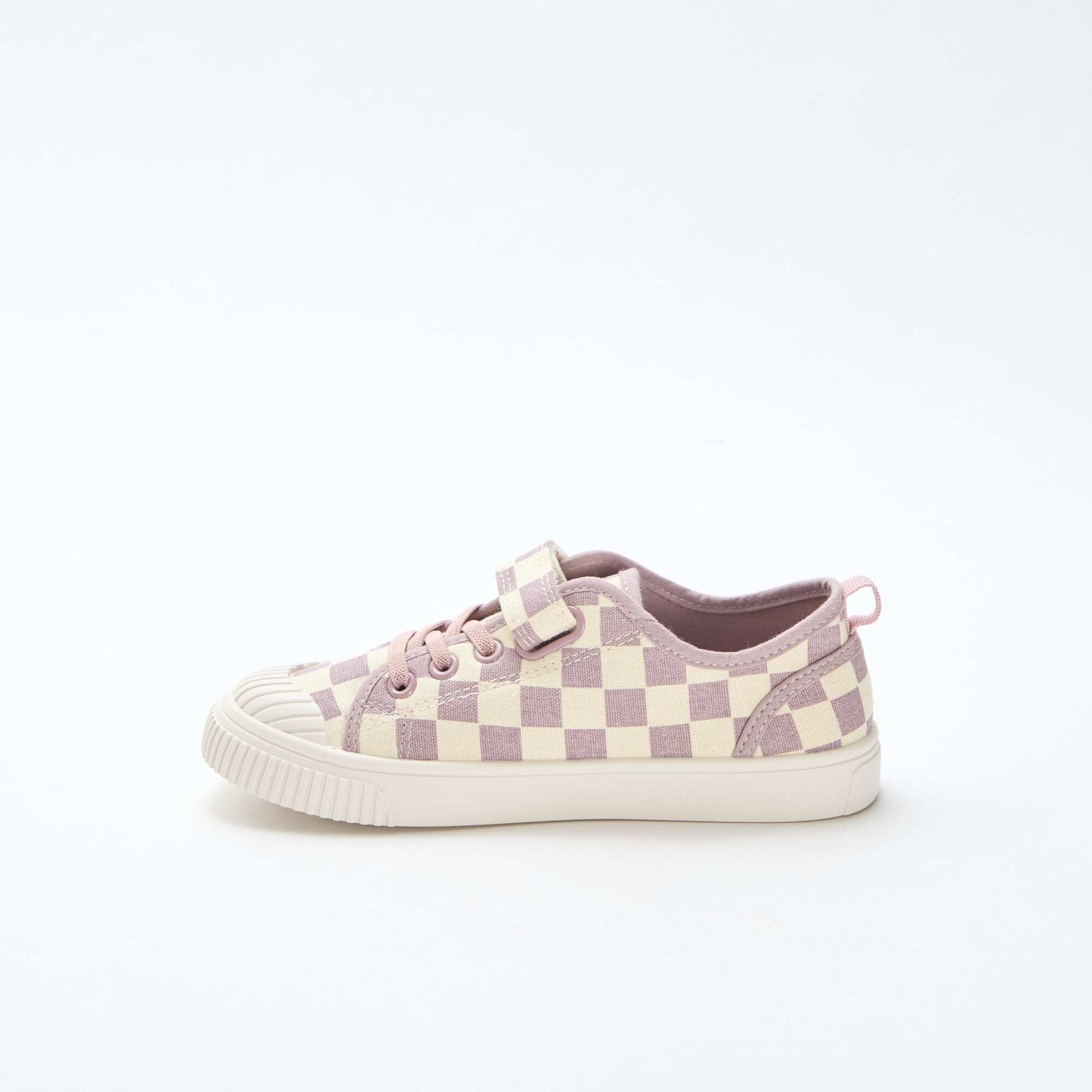 Baskets en toile imprimé damiers VIOLET