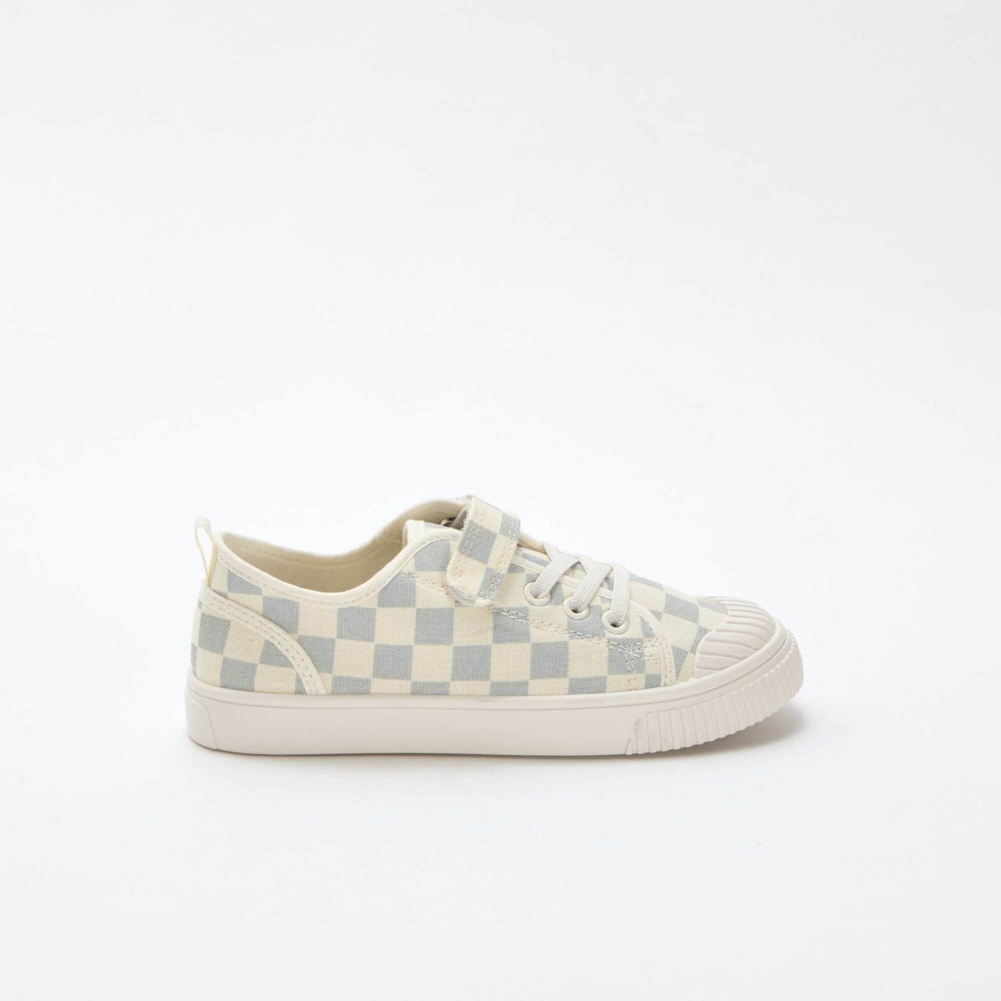 Baskets en toile imprimé damiers BLEU