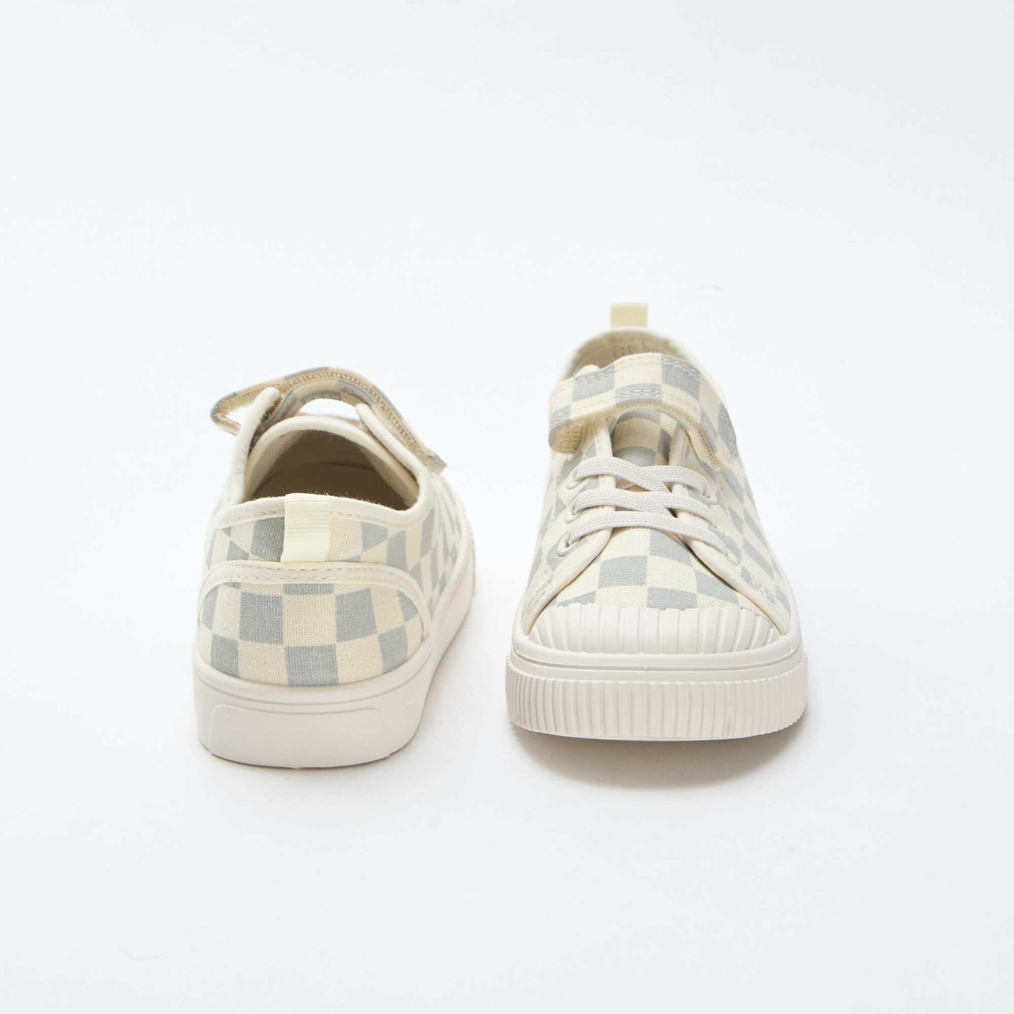 Baskets en toile imprimé damiers BLEU