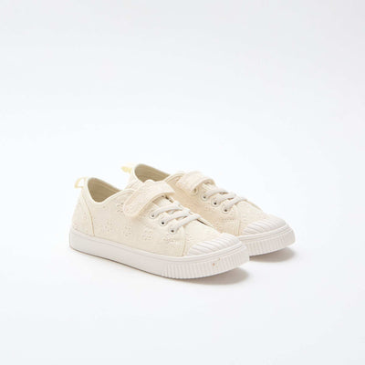 Baskets en toile imprimé damiers BEIGE