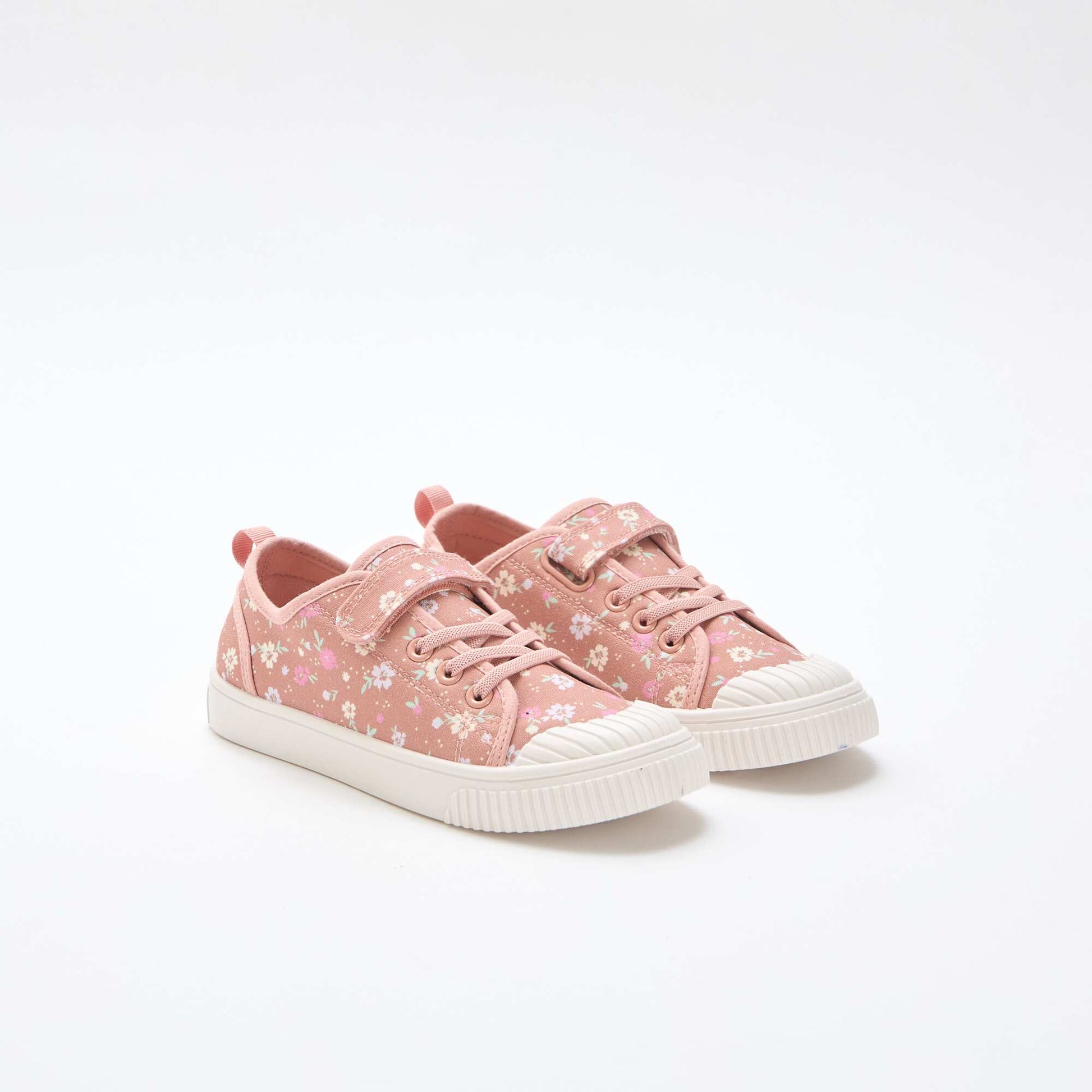 Baskets en toile imprimé fleurs ROSE