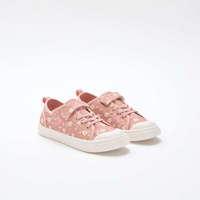 Baskets en toile imprimé fleurs ROSE