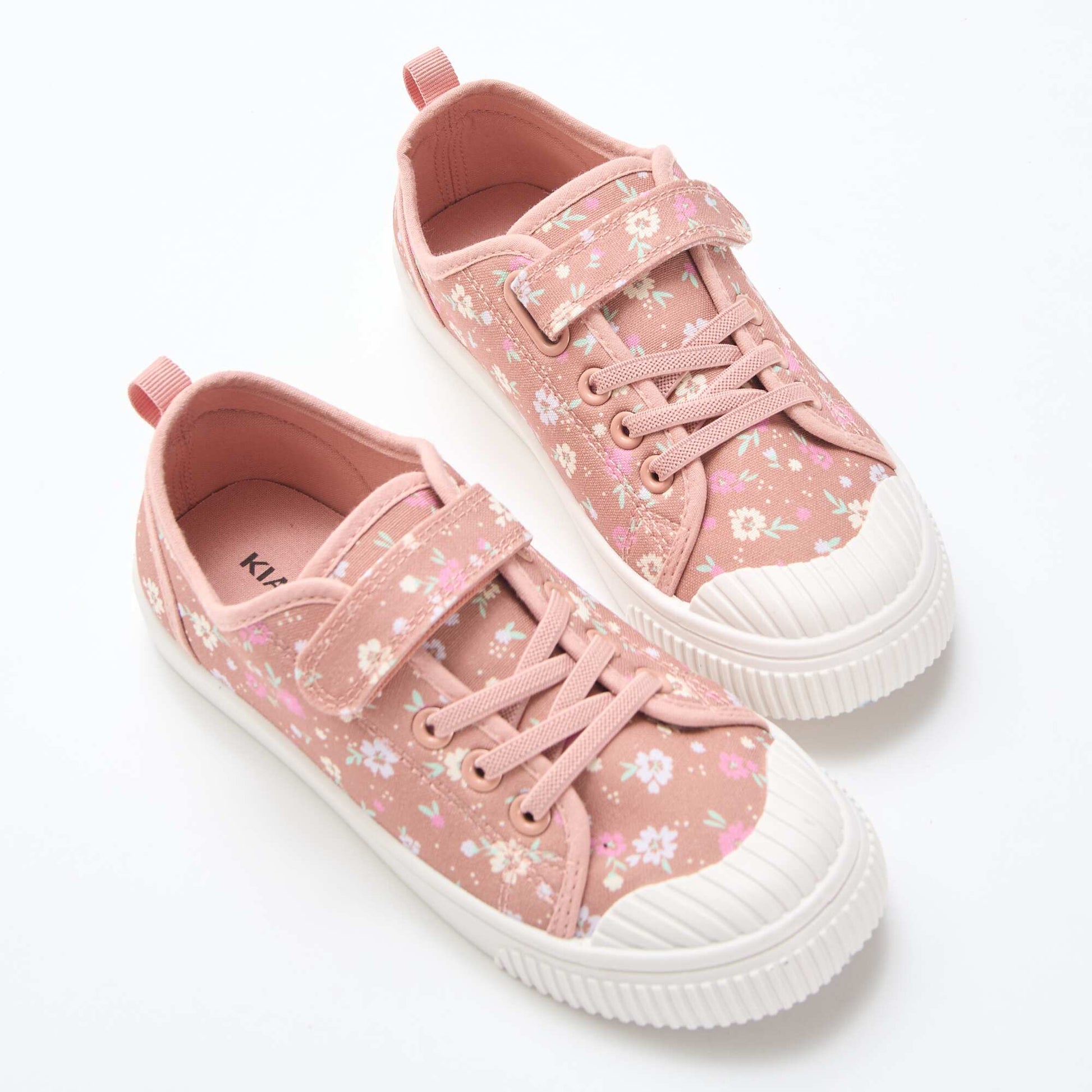 Baskets en toile imprimé fleurs ROSE