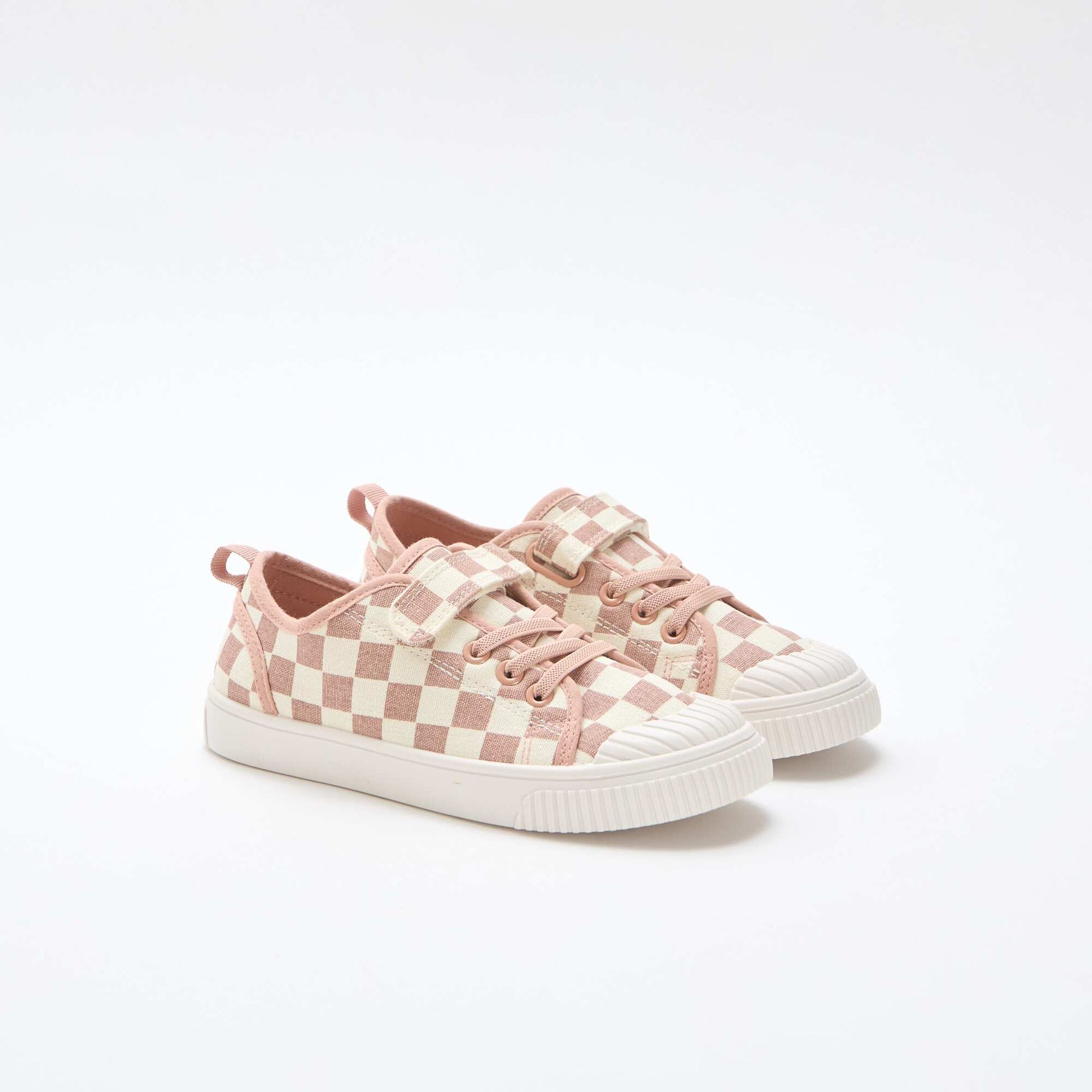 Baskets en toile imprimé damiers ROSE