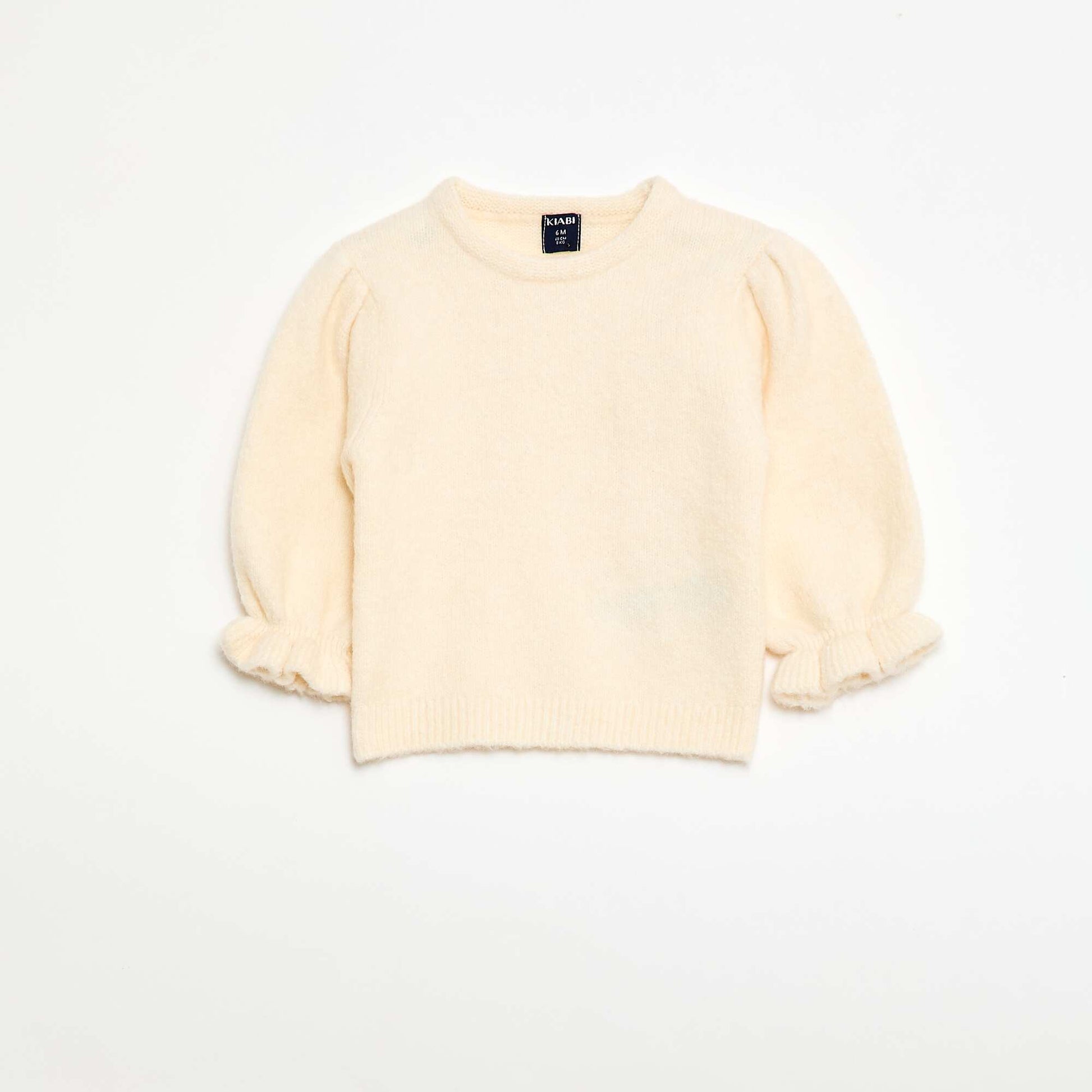 Pull chaud avec manches ballons BLANC