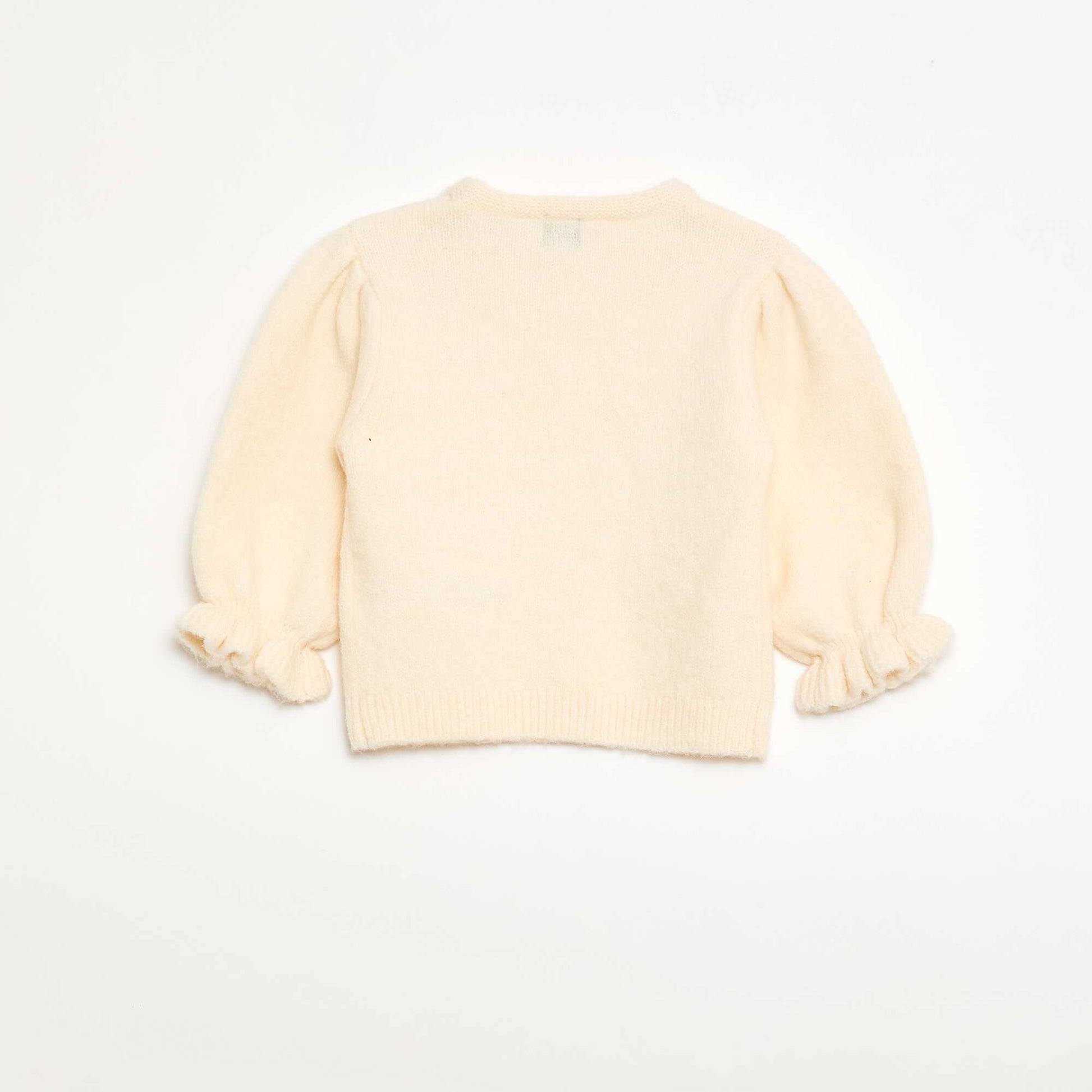 Pull chaud avec manches ballons BLANC