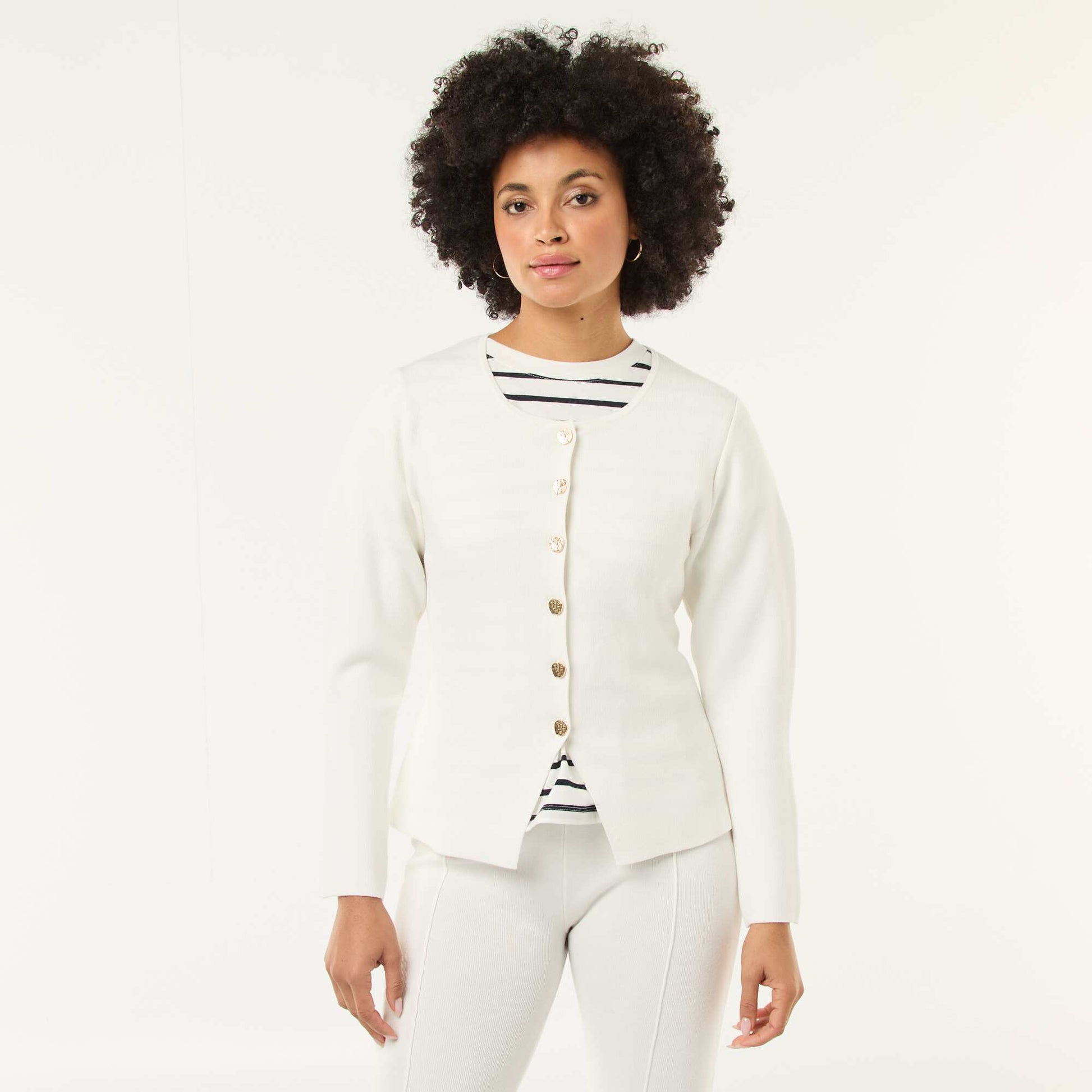 Gilet avec boutons dorés BLANC