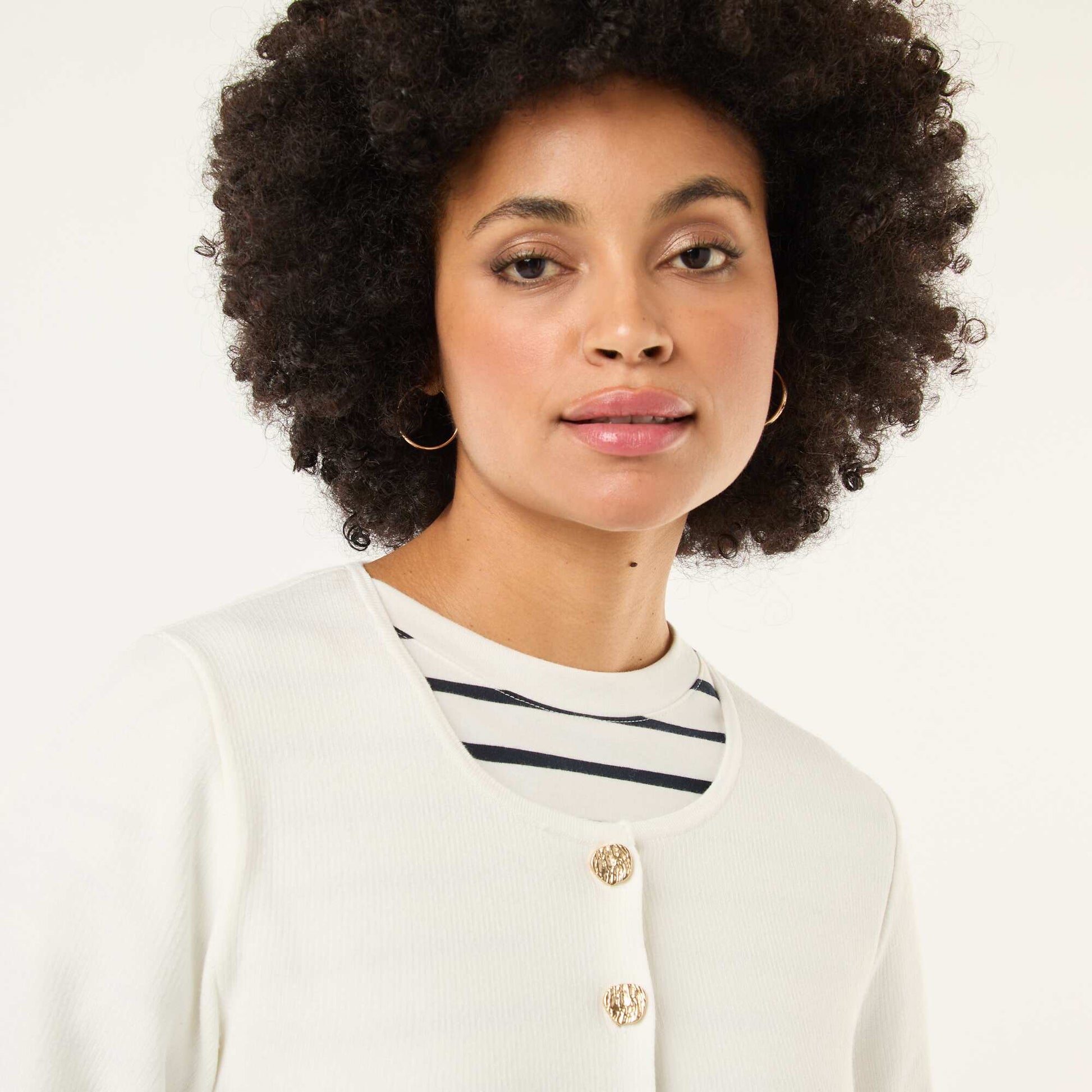 Gilet avec boutons dorés BLANC