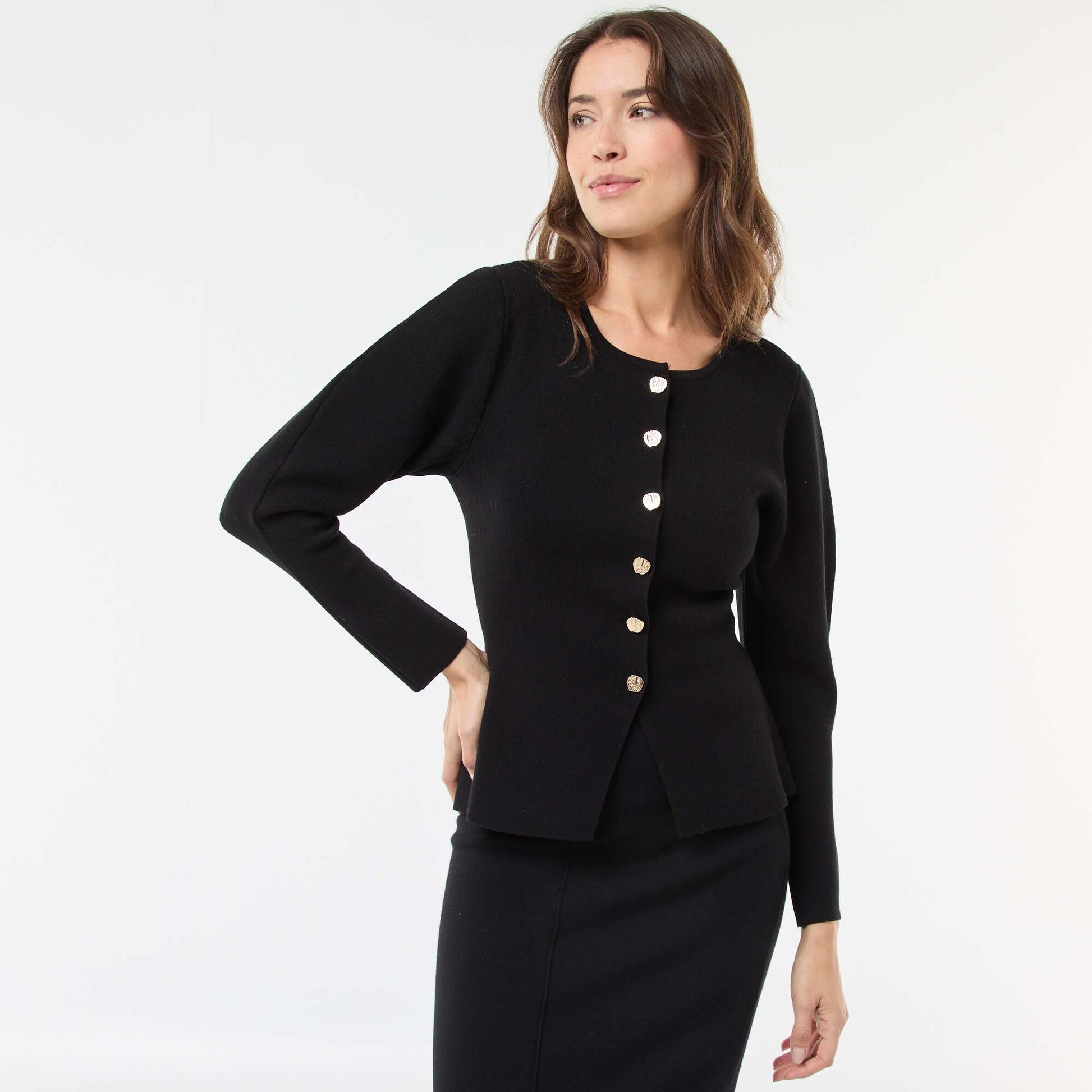 Gilet avec boutons dorés NOIR
