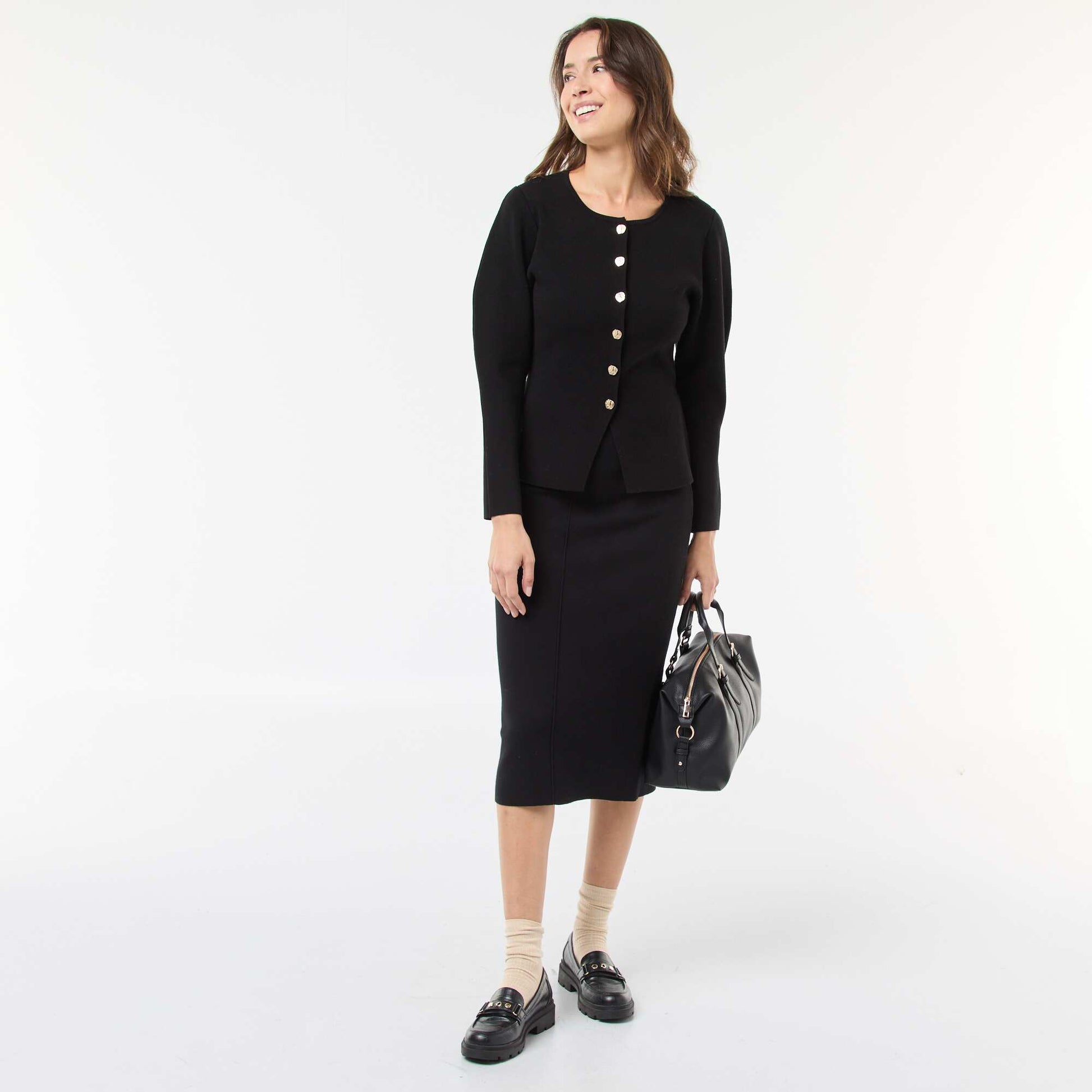 Gilet avec boutons dorés NOIR