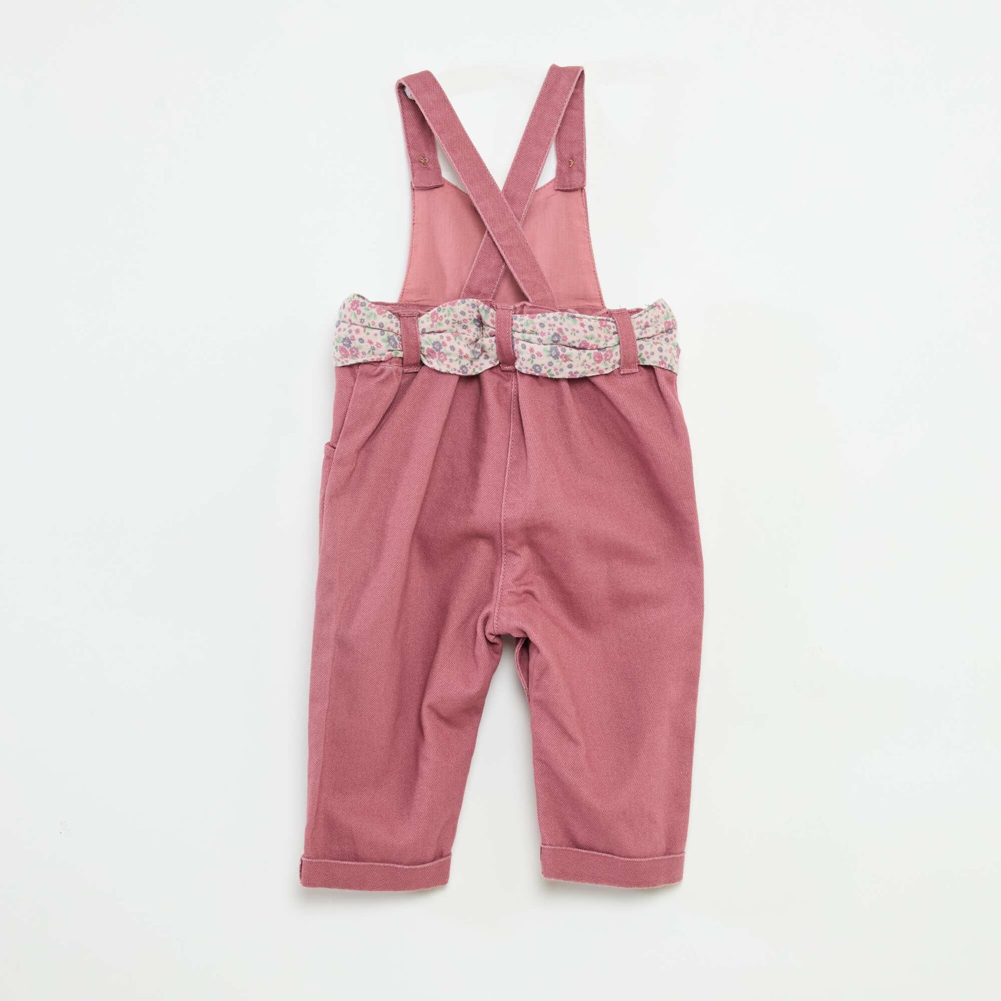 Salopette longue en twill avec ceinture en gaze de coton VIOLET
