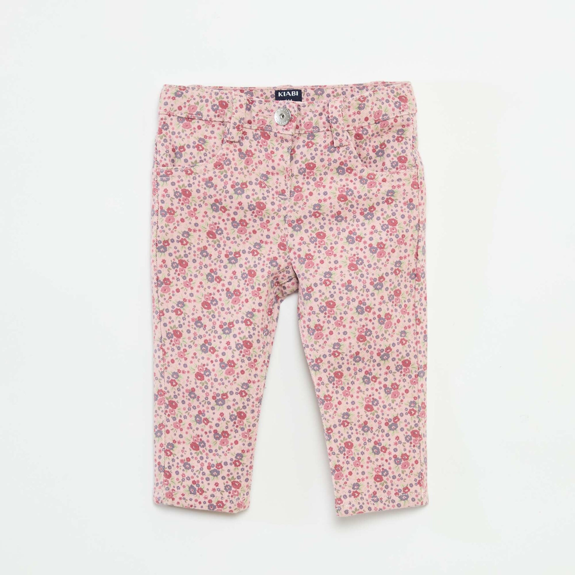 Jean slim à motif floral VIOLET