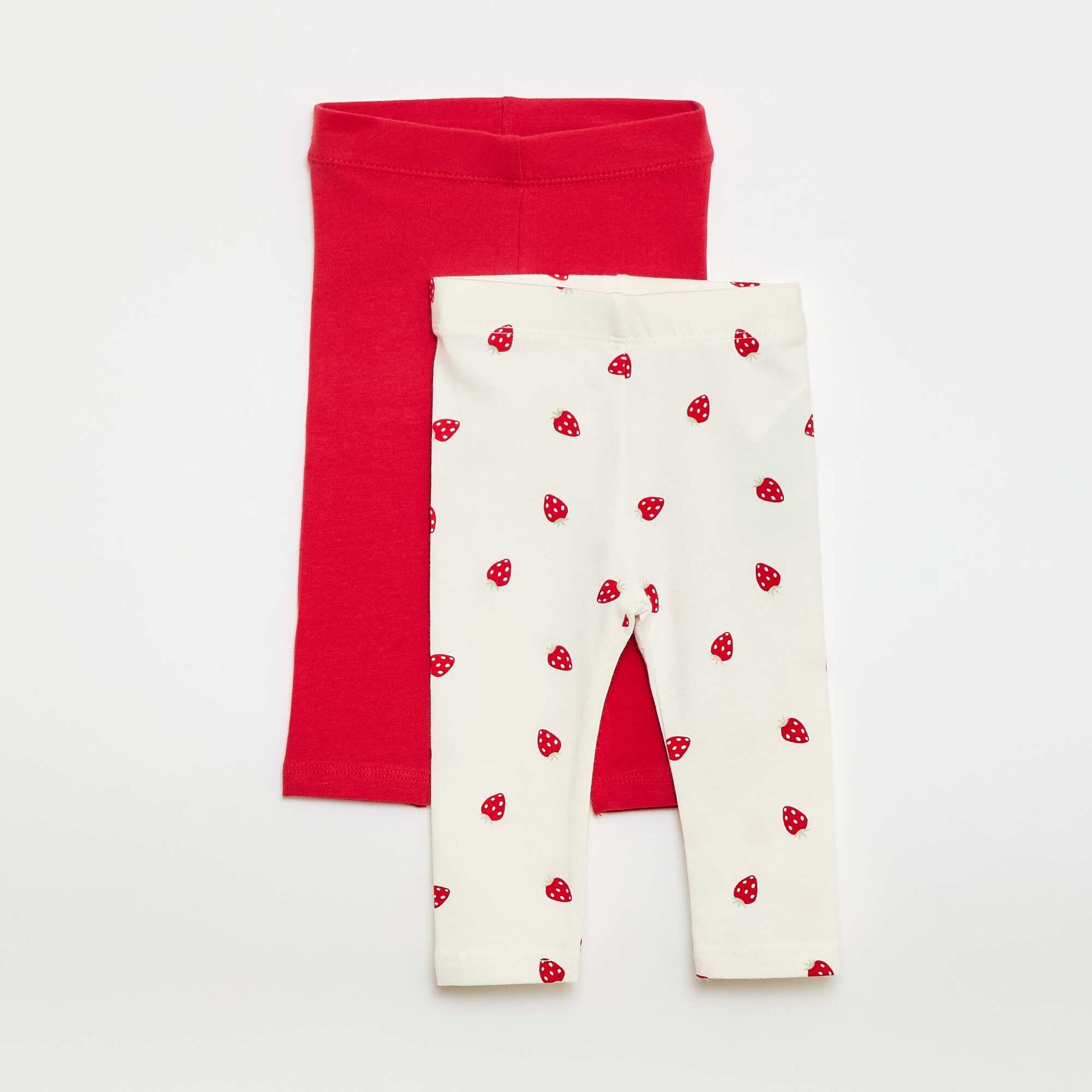 Lot de 2 leggings longs BLANC/ROUGE