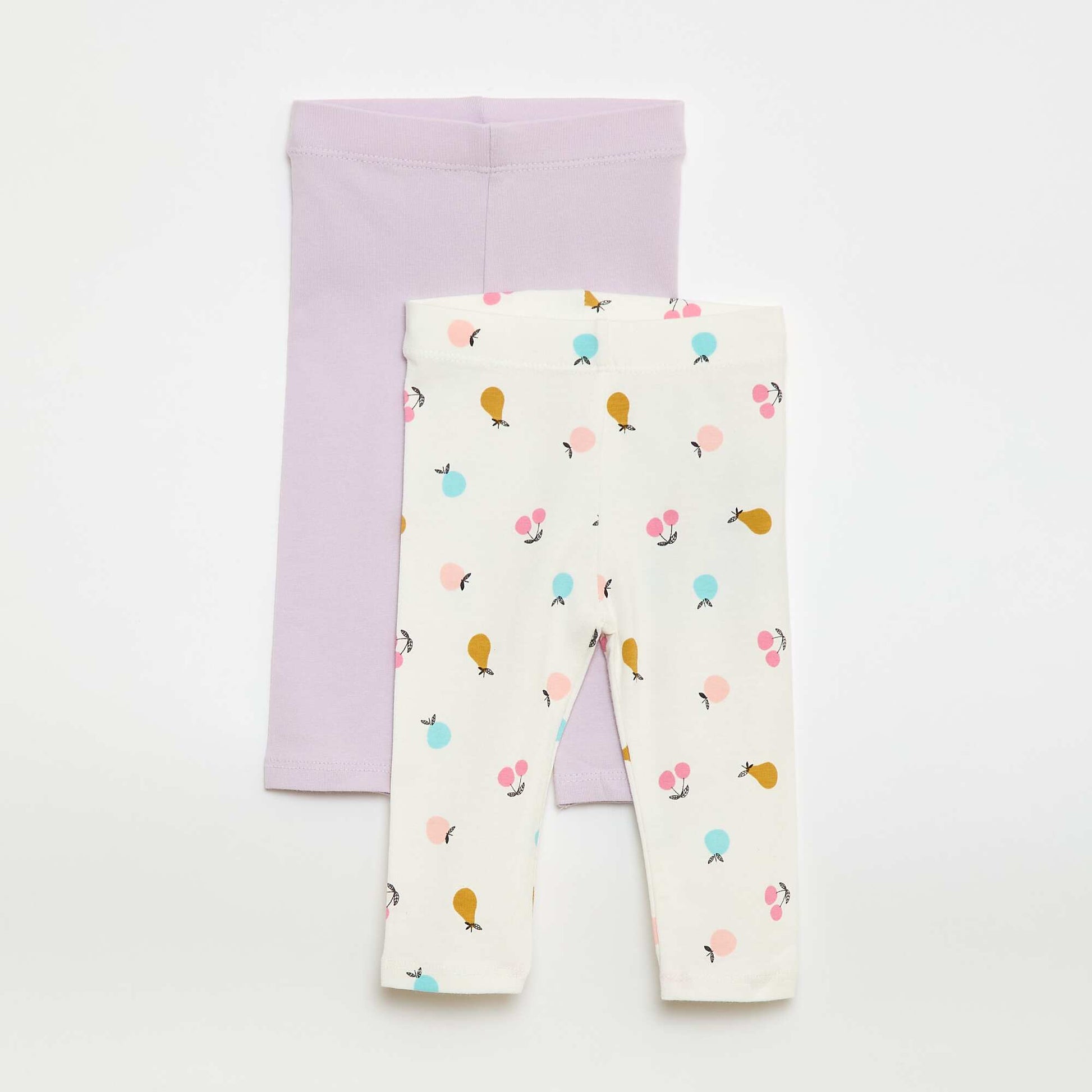 Lot de 2 leggings longs BLANC/VIOLET