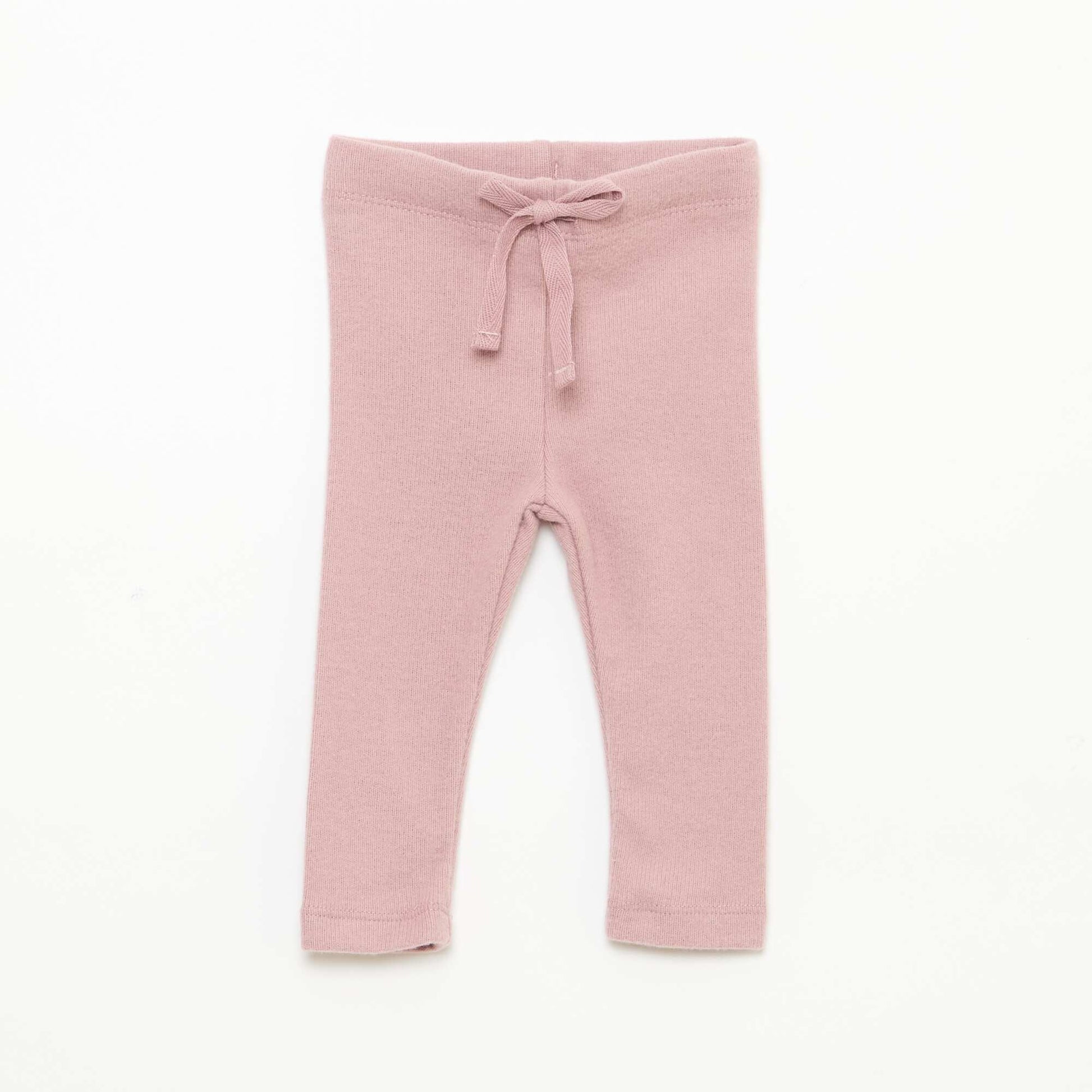 Lot de 2 leggings en maille doudou BEIGE/ROSE