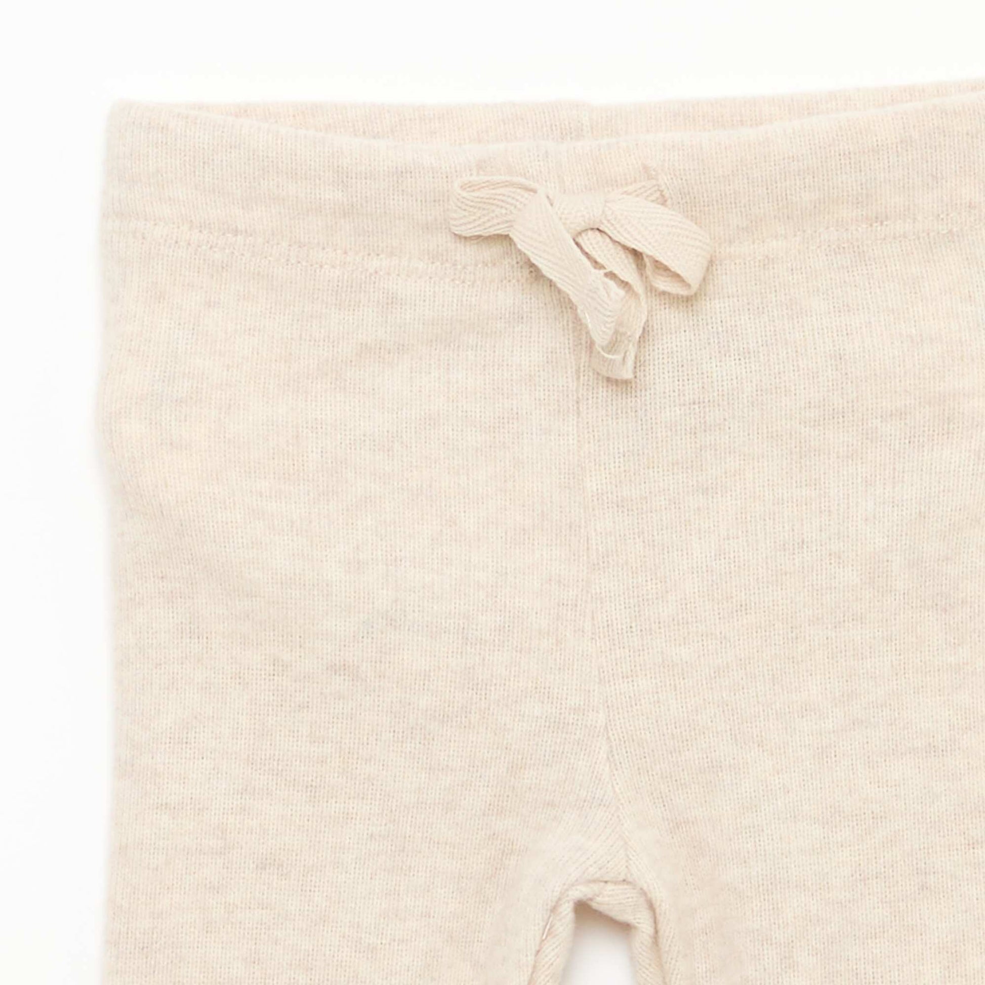 Lot de 2 leggings en maille doudou BEIGE/ROSE
