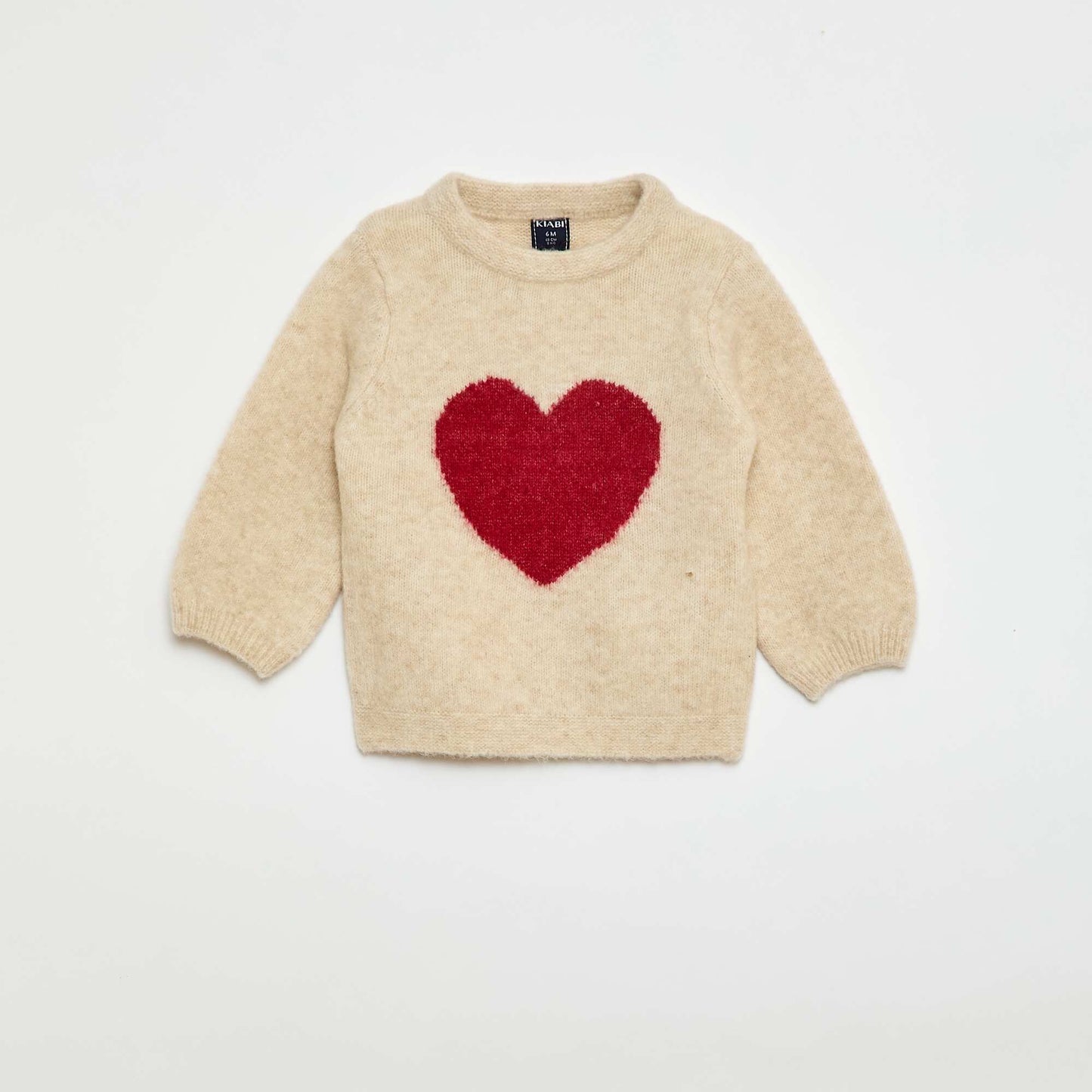Pull en maille avec broderies BEIGE