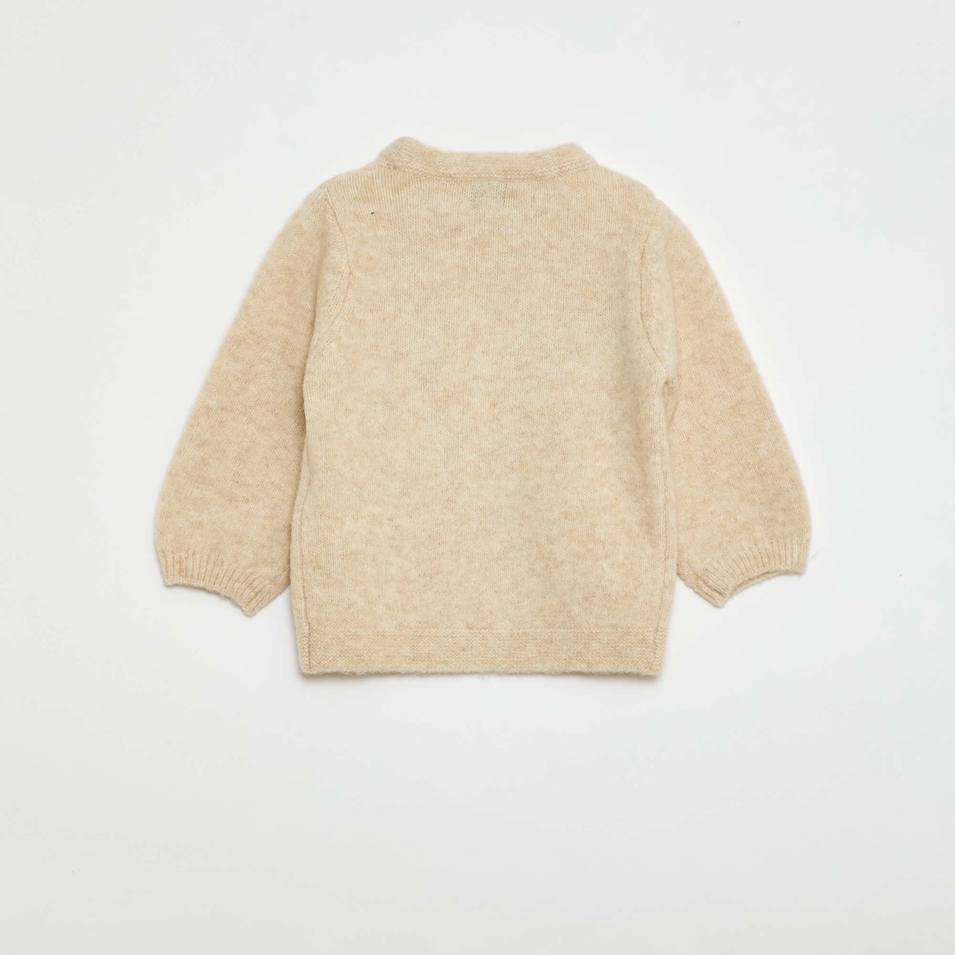 Pull en maille avec broderies BEIGE