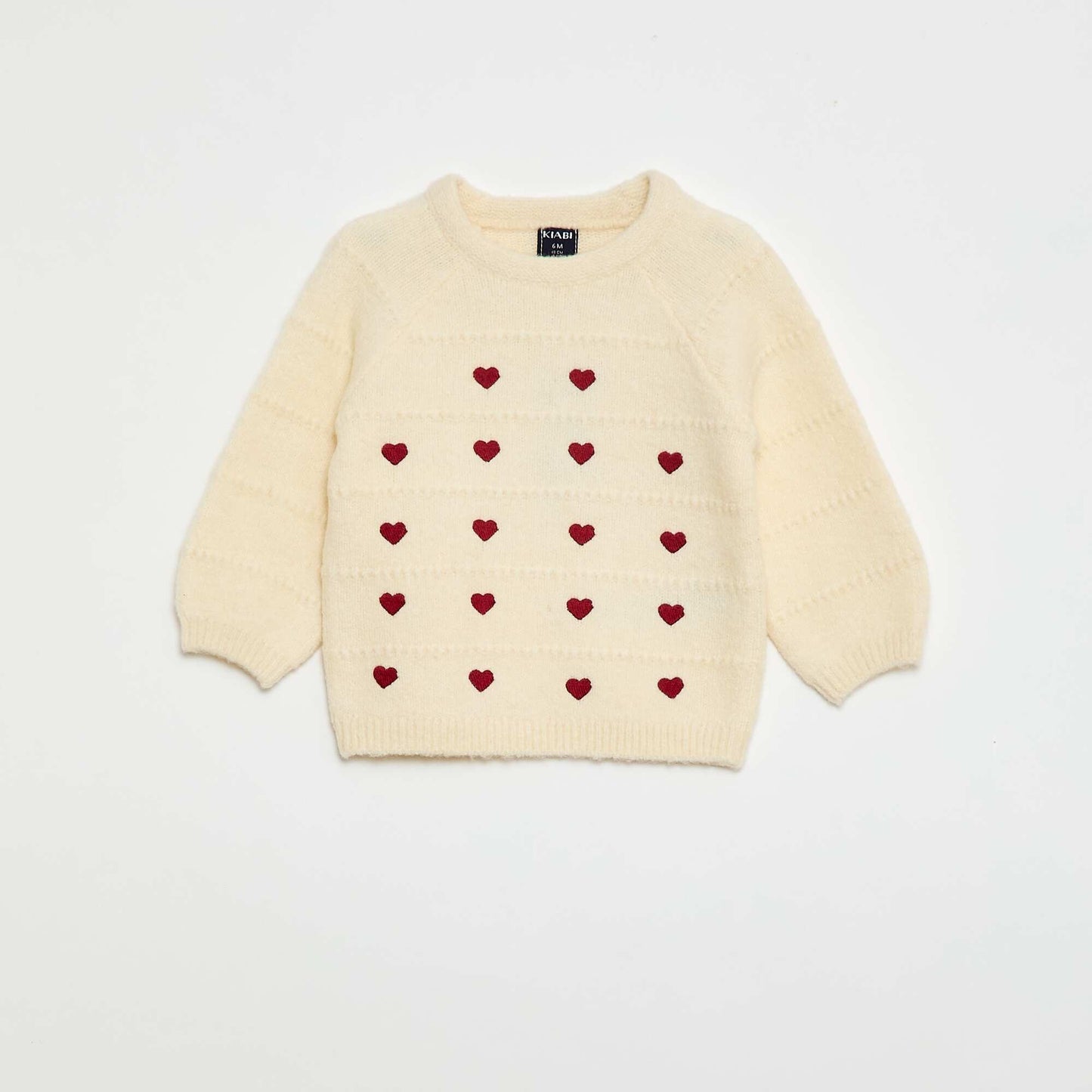 Pull en maille avec broderies BEIGE