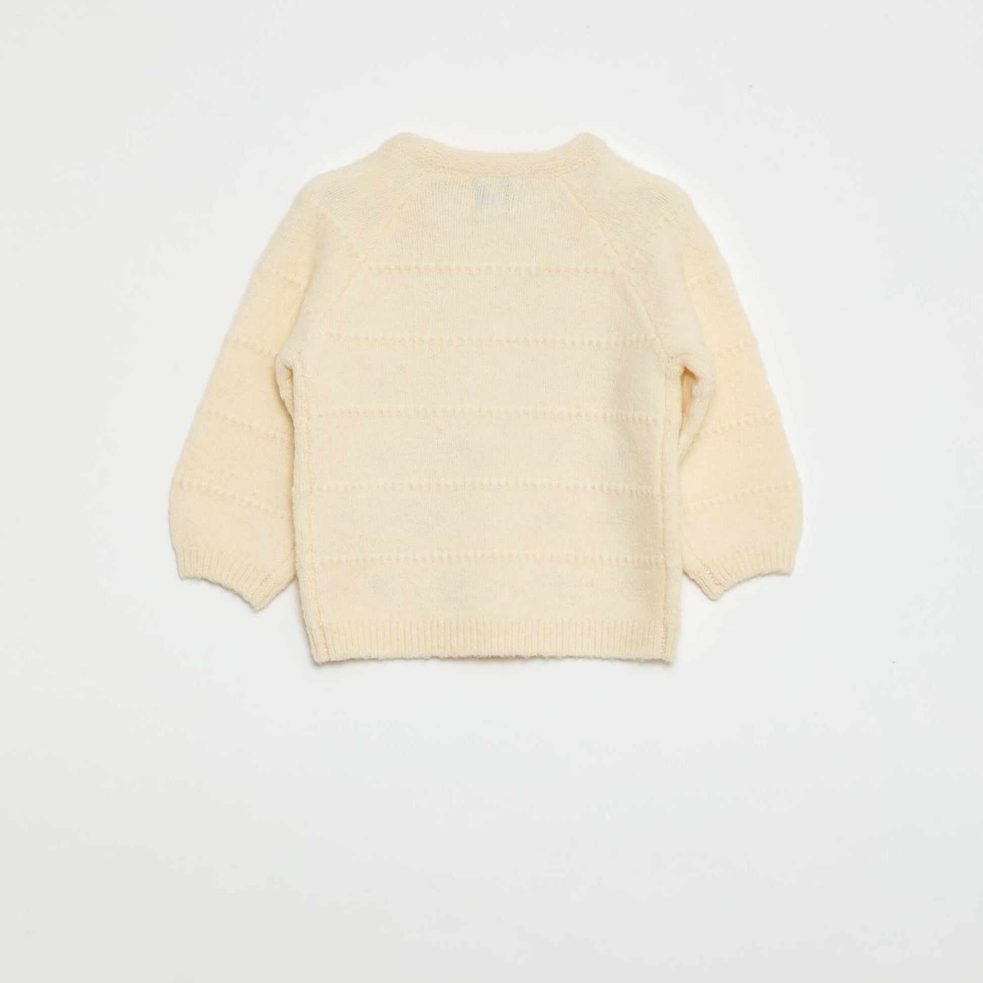 Pull en maille avec broderies BEIGE