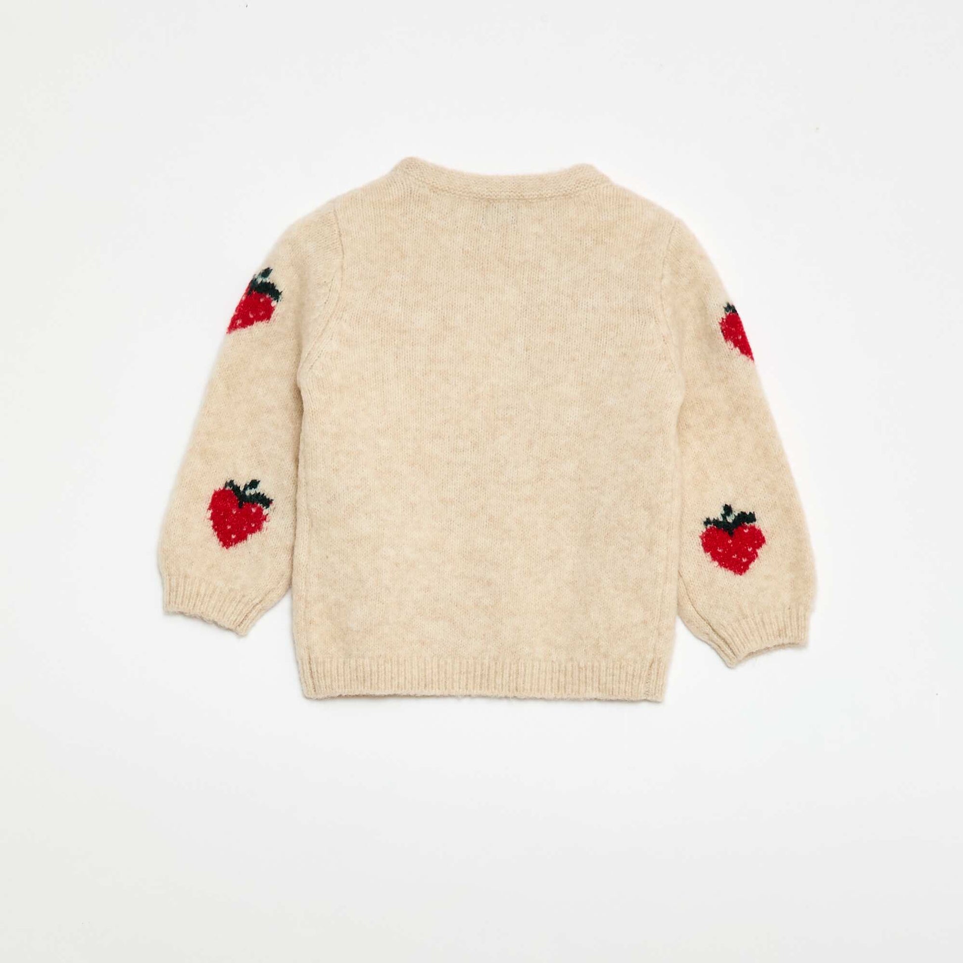 Pull en maille à motif fantaisie BEIGE
