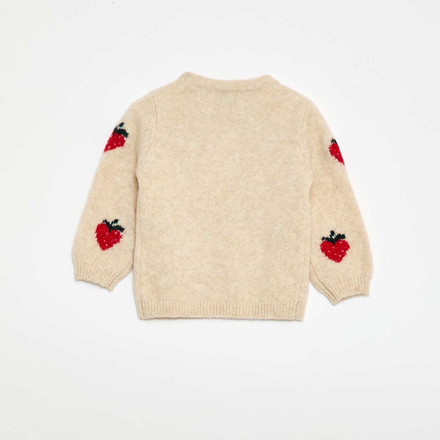 Pull en maille à motif fantaisie BEIGE
