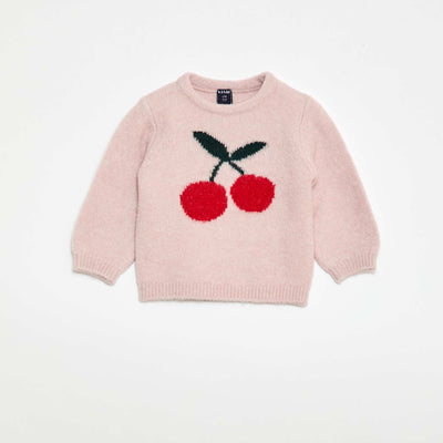Pull en maille à motif fantaisie ROSE