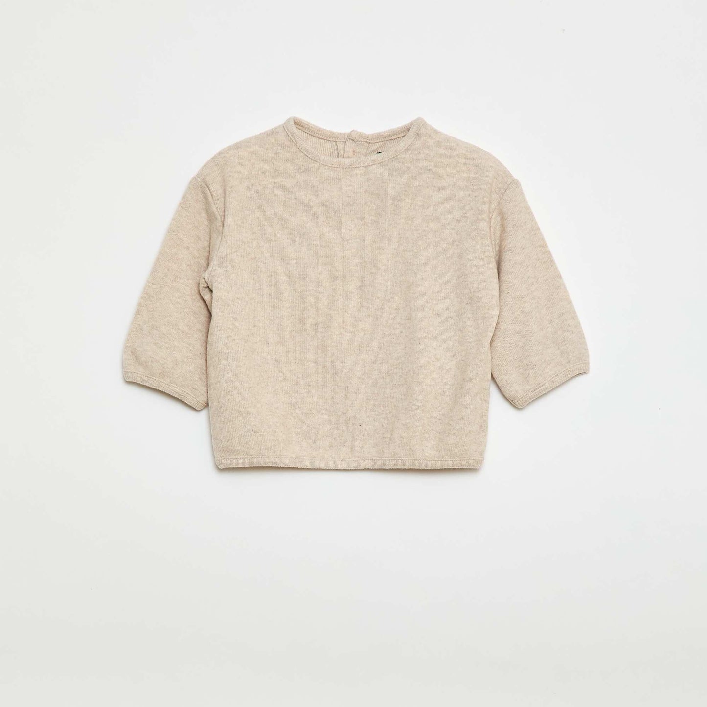 Lot de pull en maille doudou col boutonné BEIGE