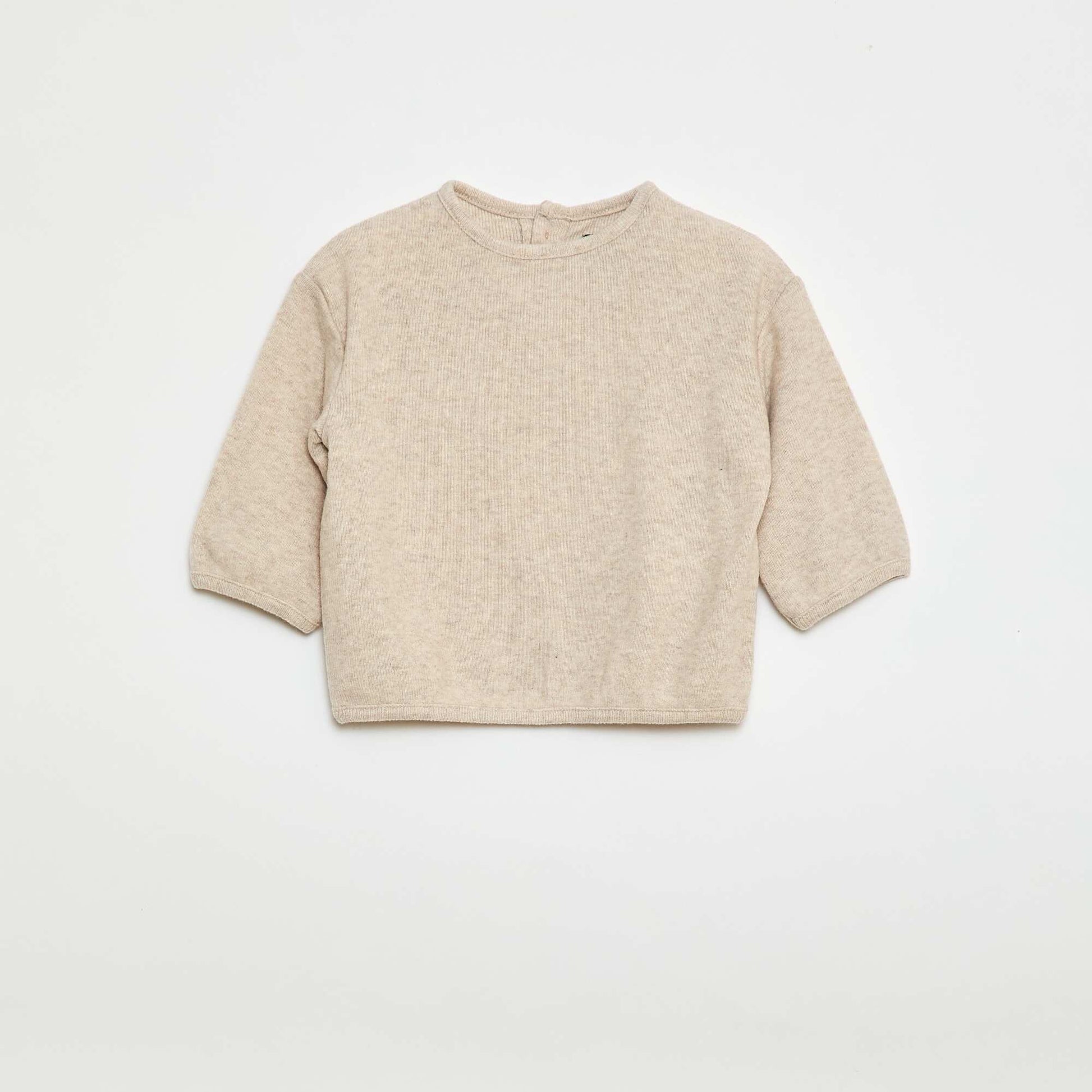 Lot de pull en maille doudou col boutonné BEIGE