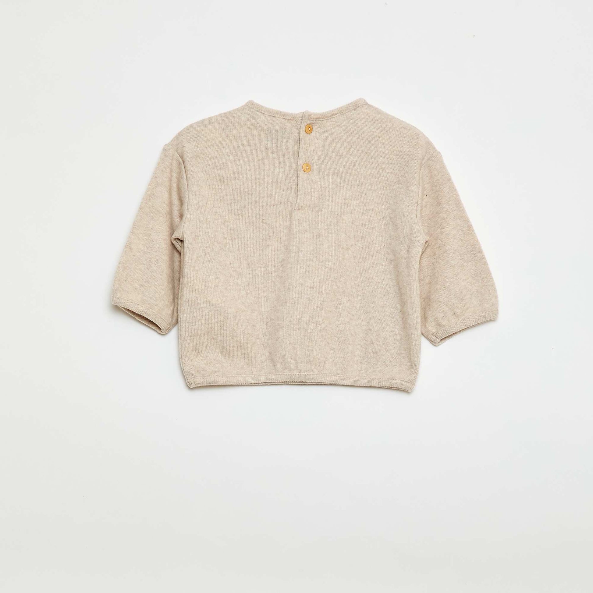 Lot de pull en maille doudou col boutonné BEIGE