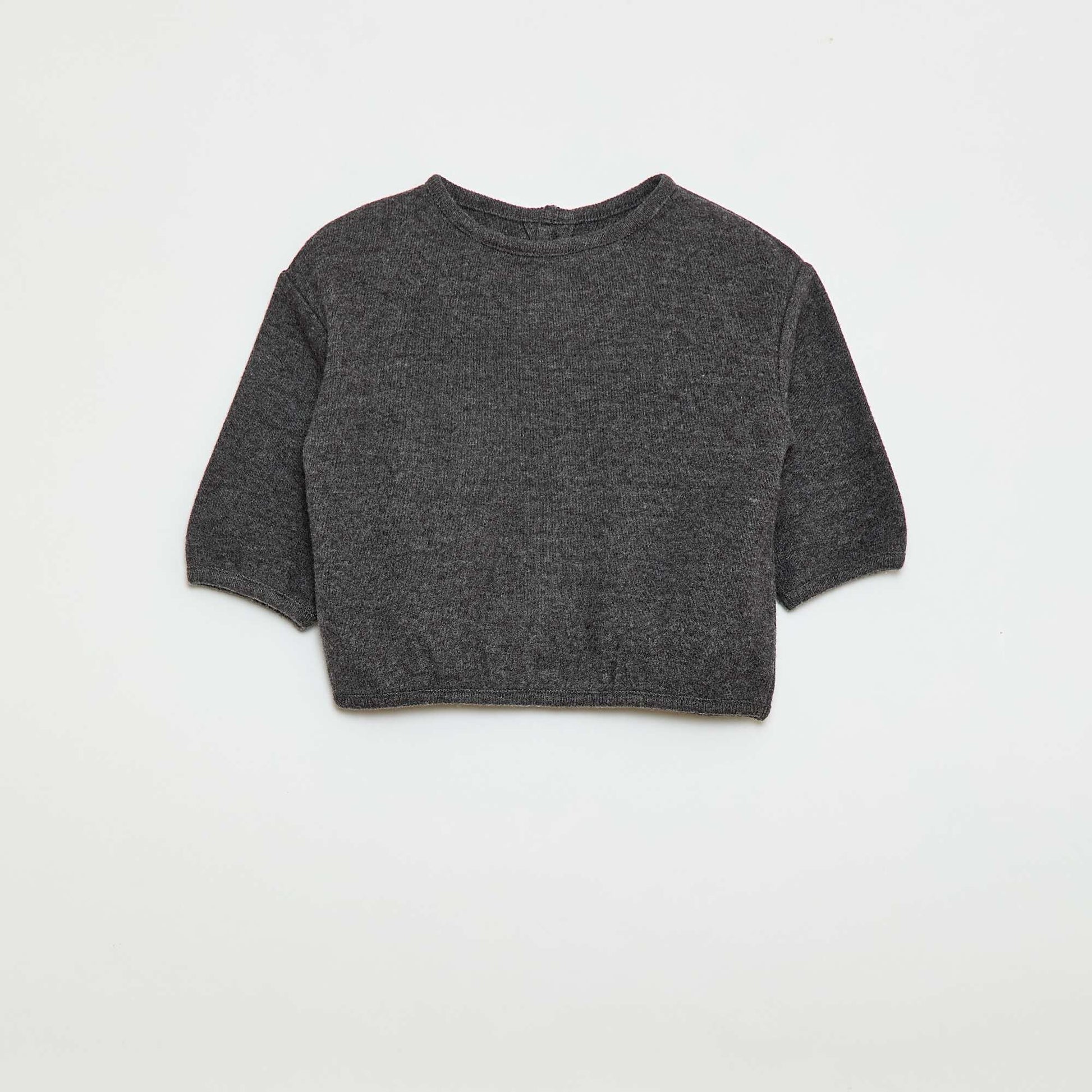 Lot de pull en maille doudou col boutonné GRIS