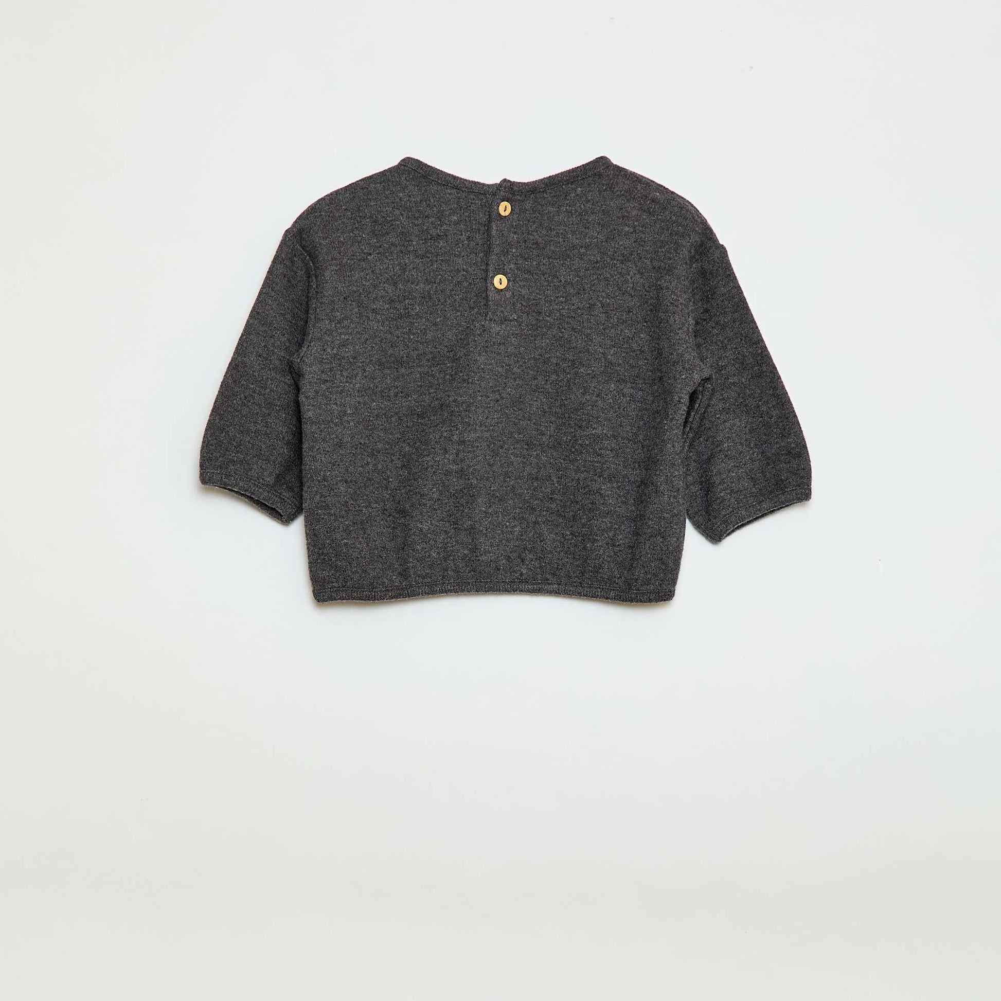 Lot de pull en maille doudou col boutonné GRIS