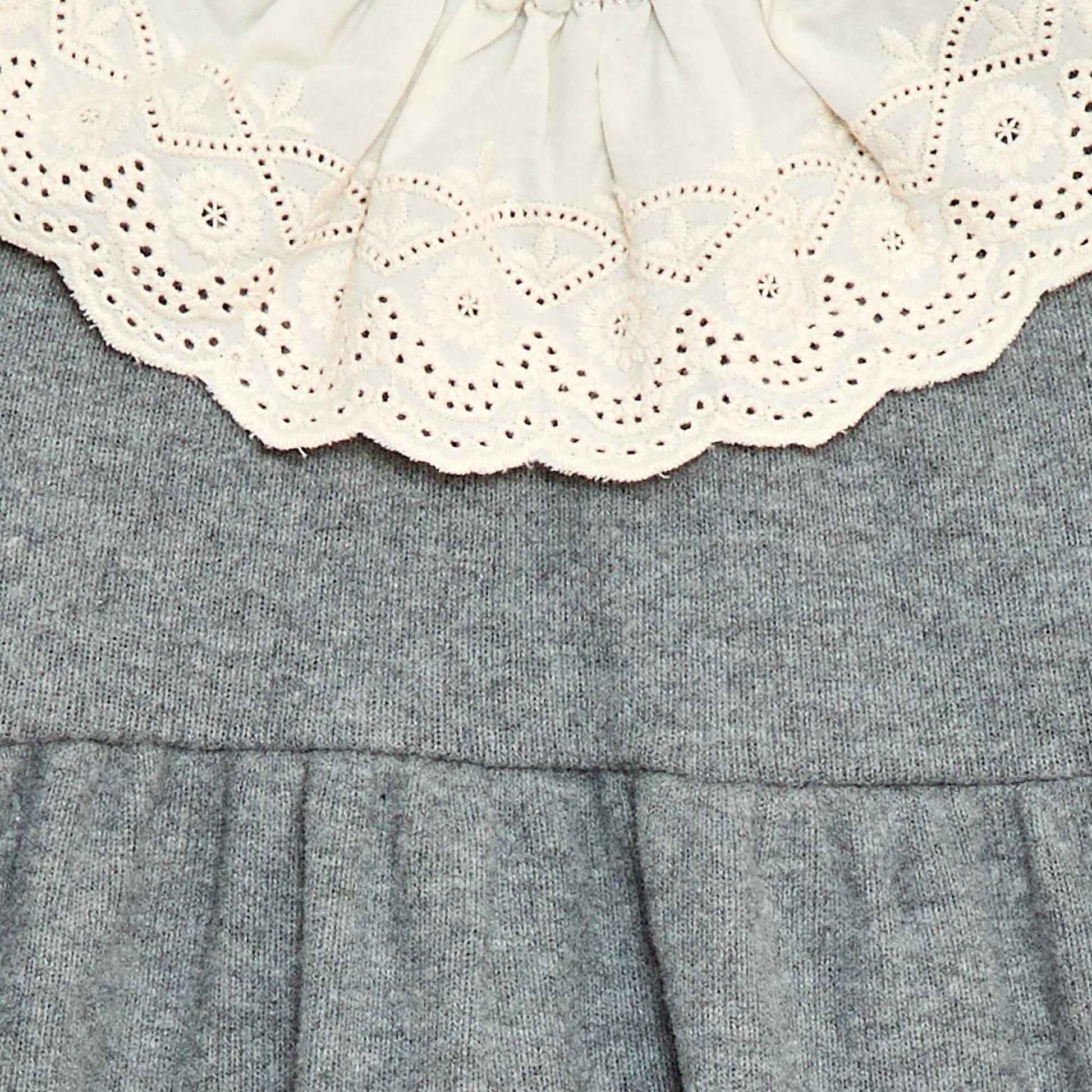 Robe en maille doudou avec col fantaisie GRIS