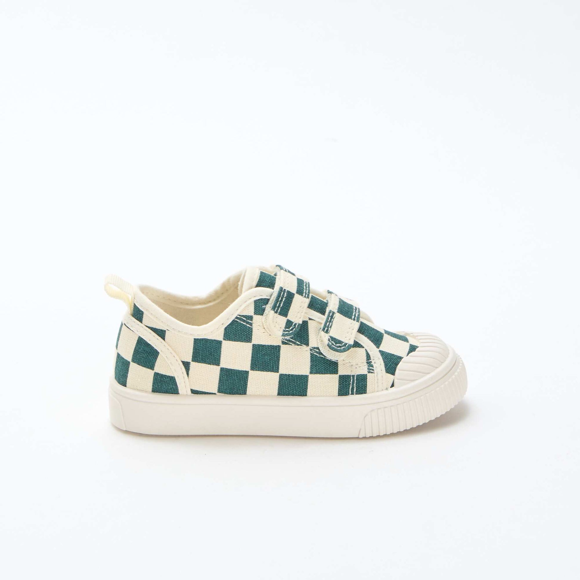 Baskets en toile imprimé damiers VERT