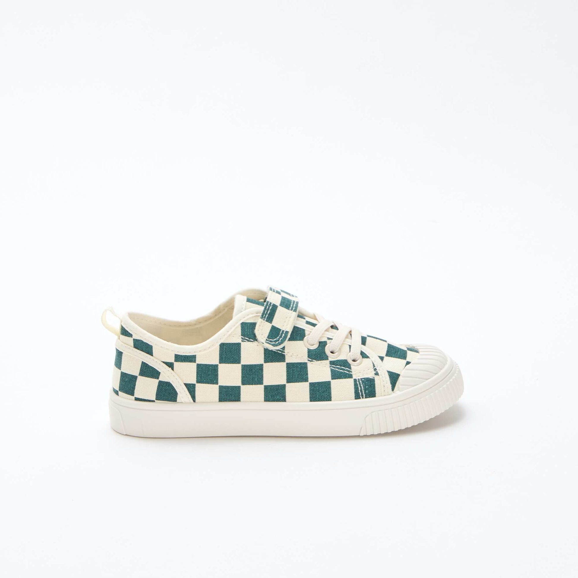 Baskets basses à scratch damier en toile VERT