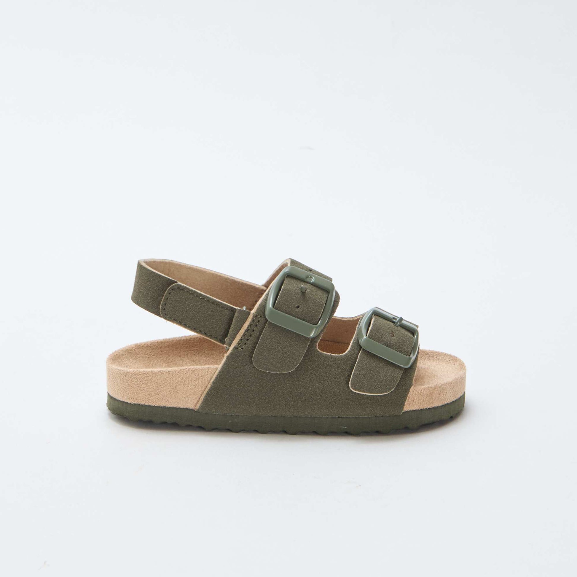 Sandales plates en suédine KAKI
