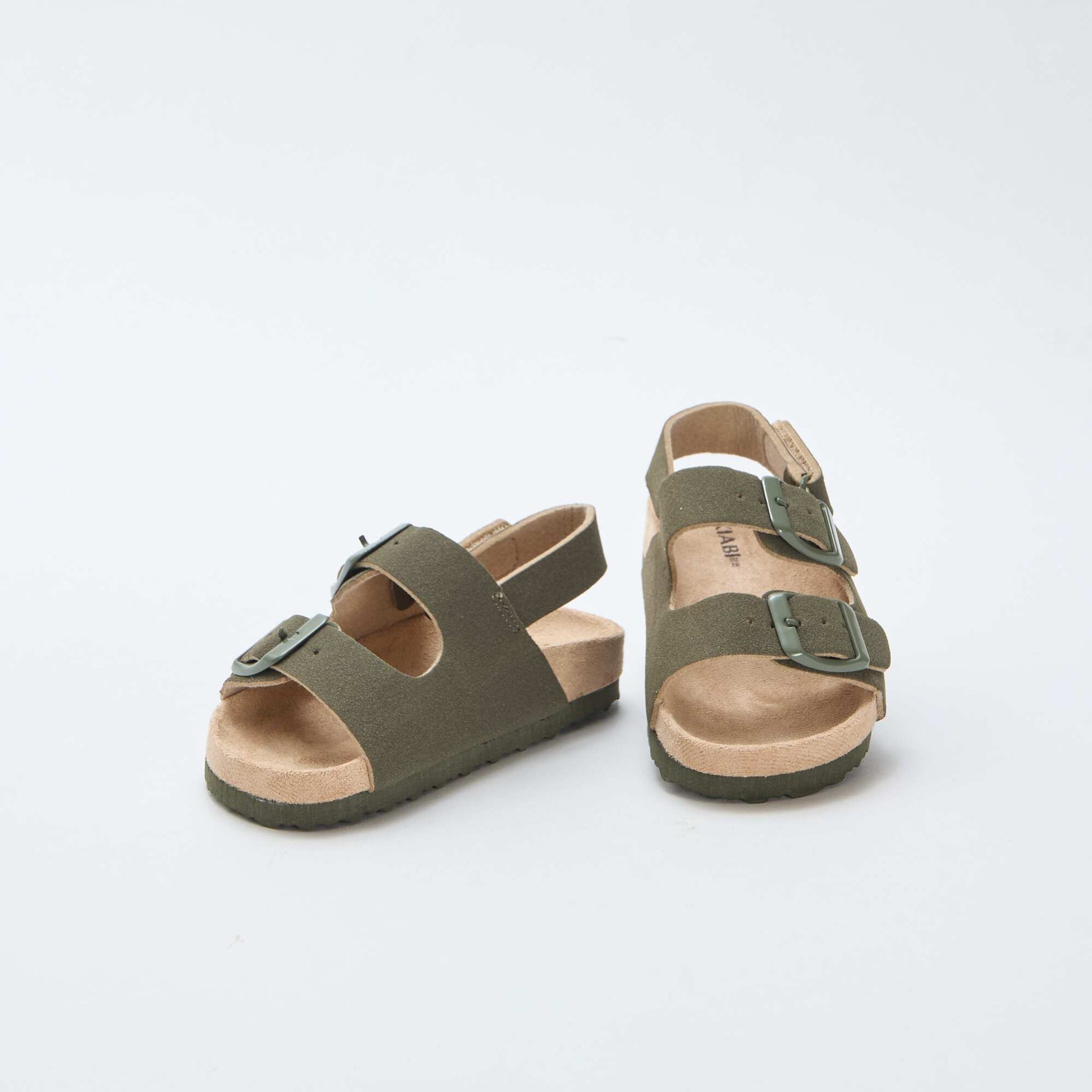 Sandales plates en suédine KAKI