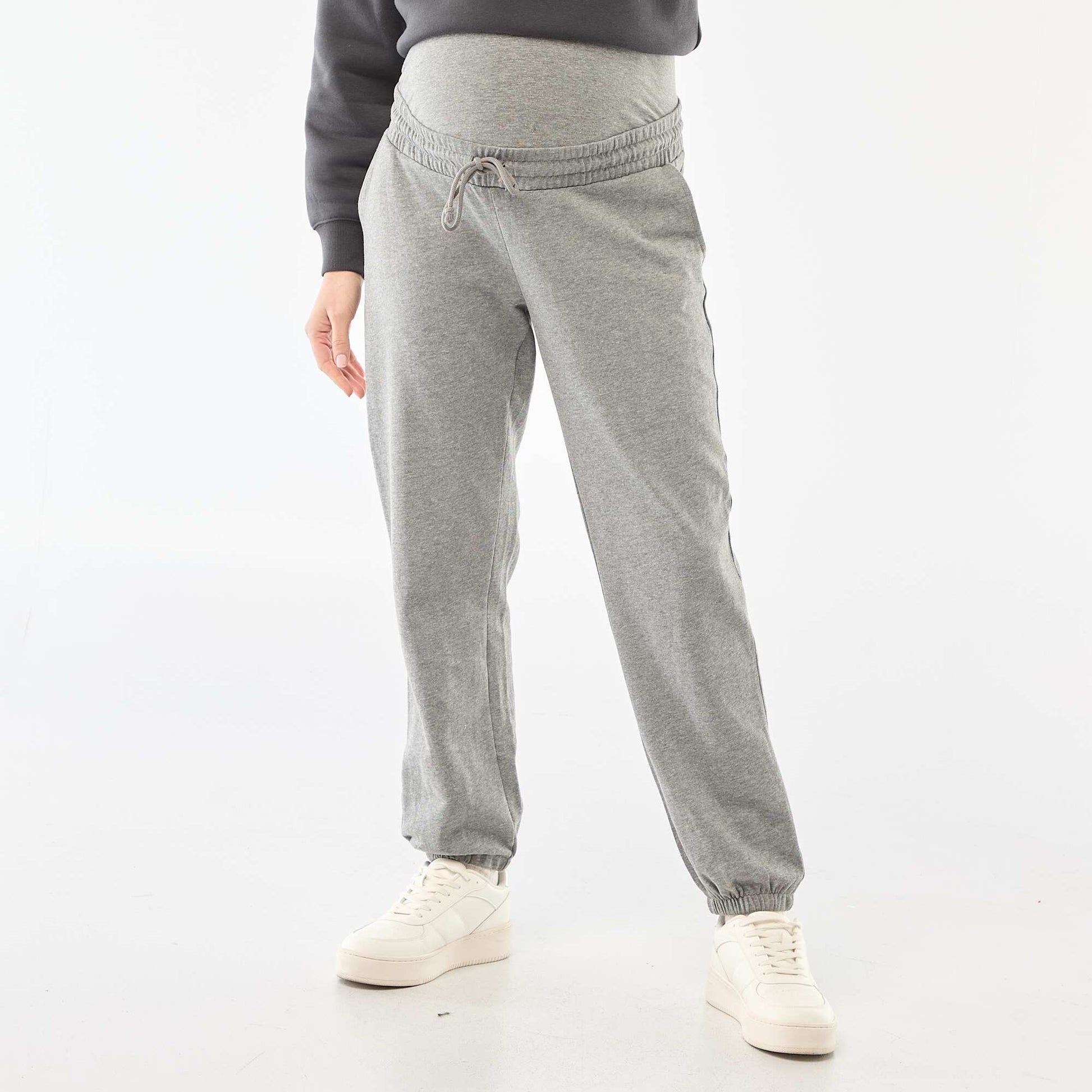 Jogging de maternité en french terry GRIS