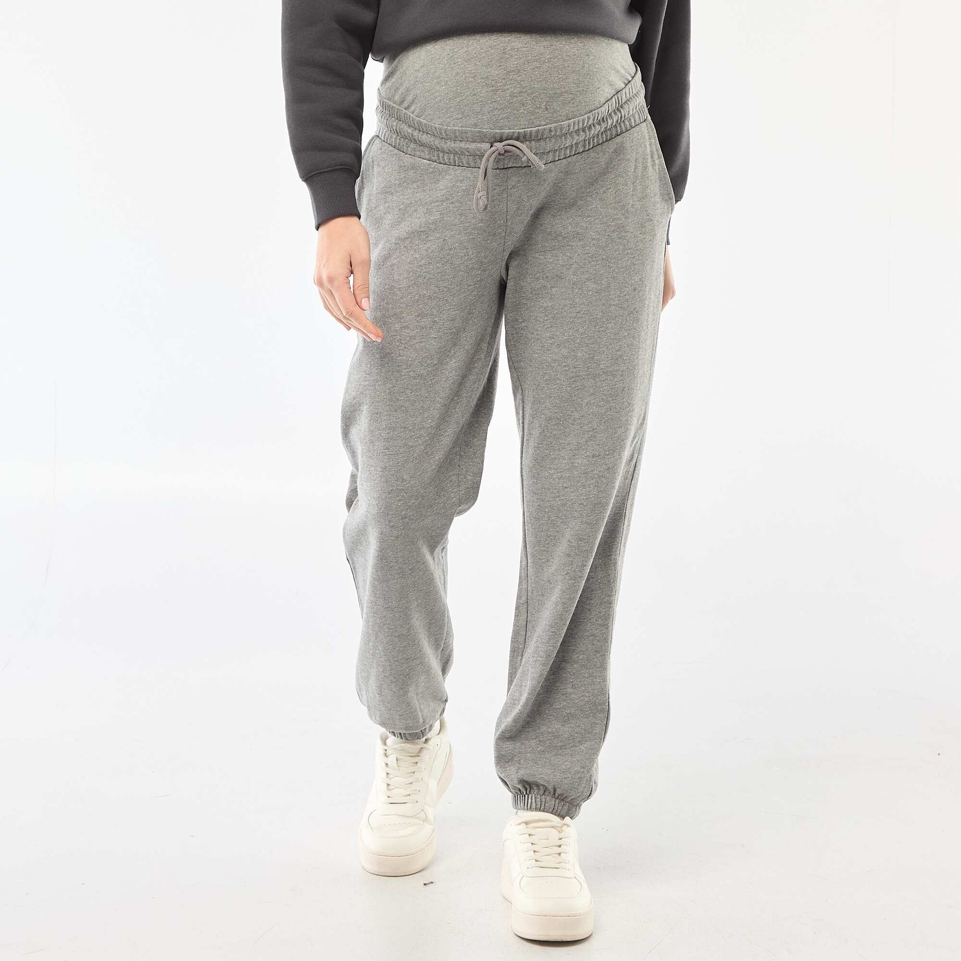 Jogging de maternité en french terry GRIS