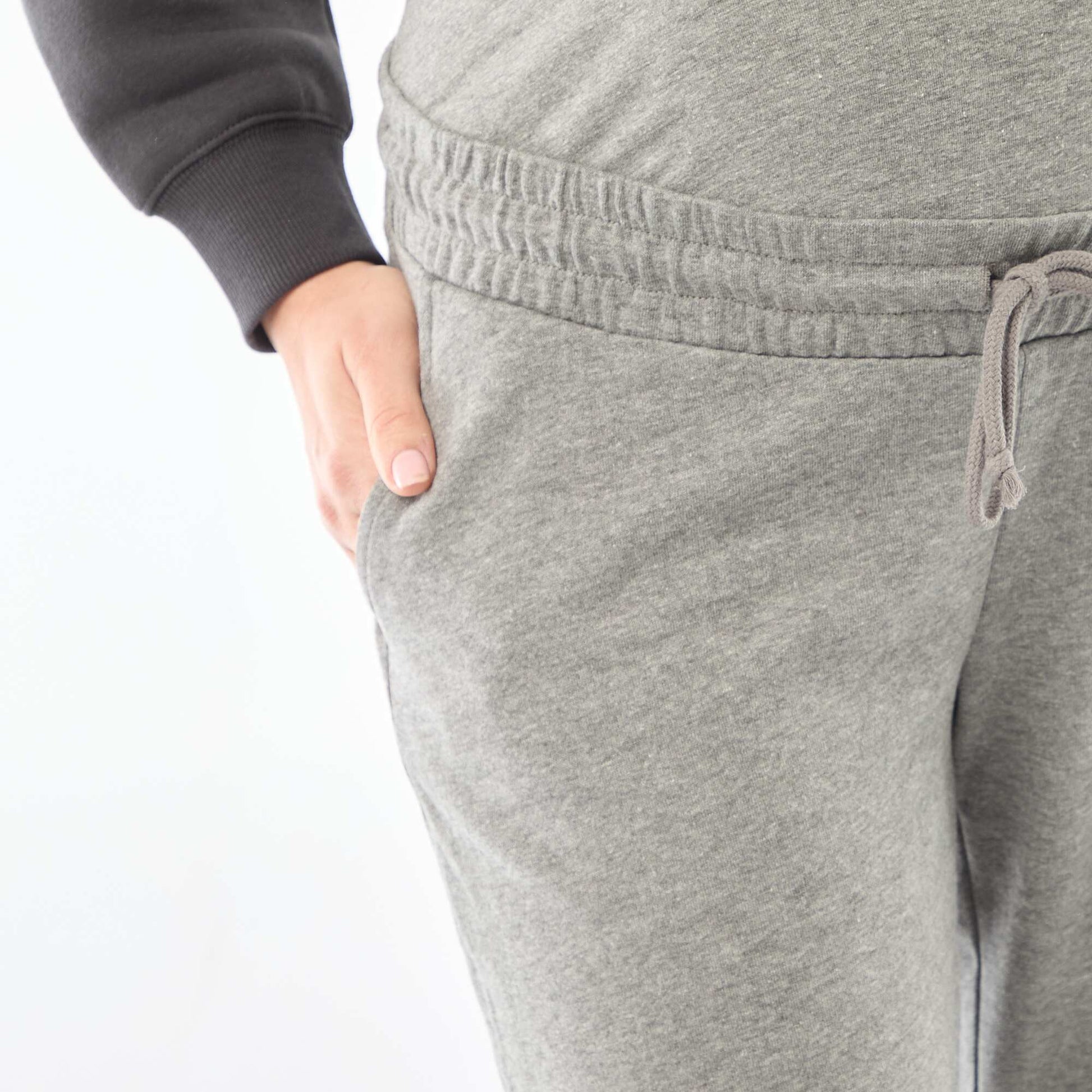 Jogging de maternité en french terry GRIS