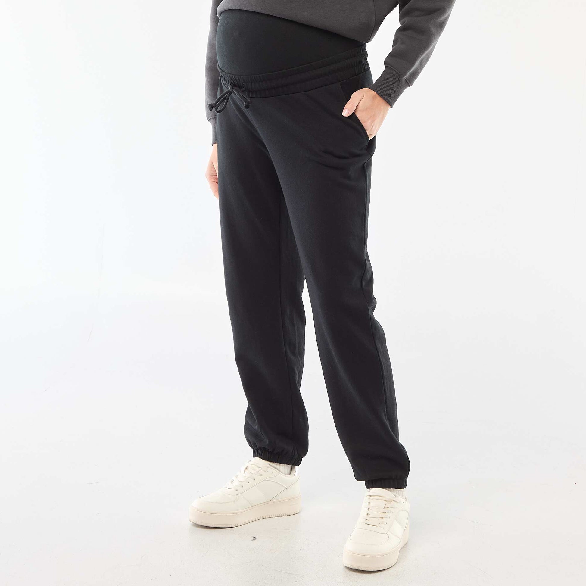 Jogging de maternité en french terry NOIR