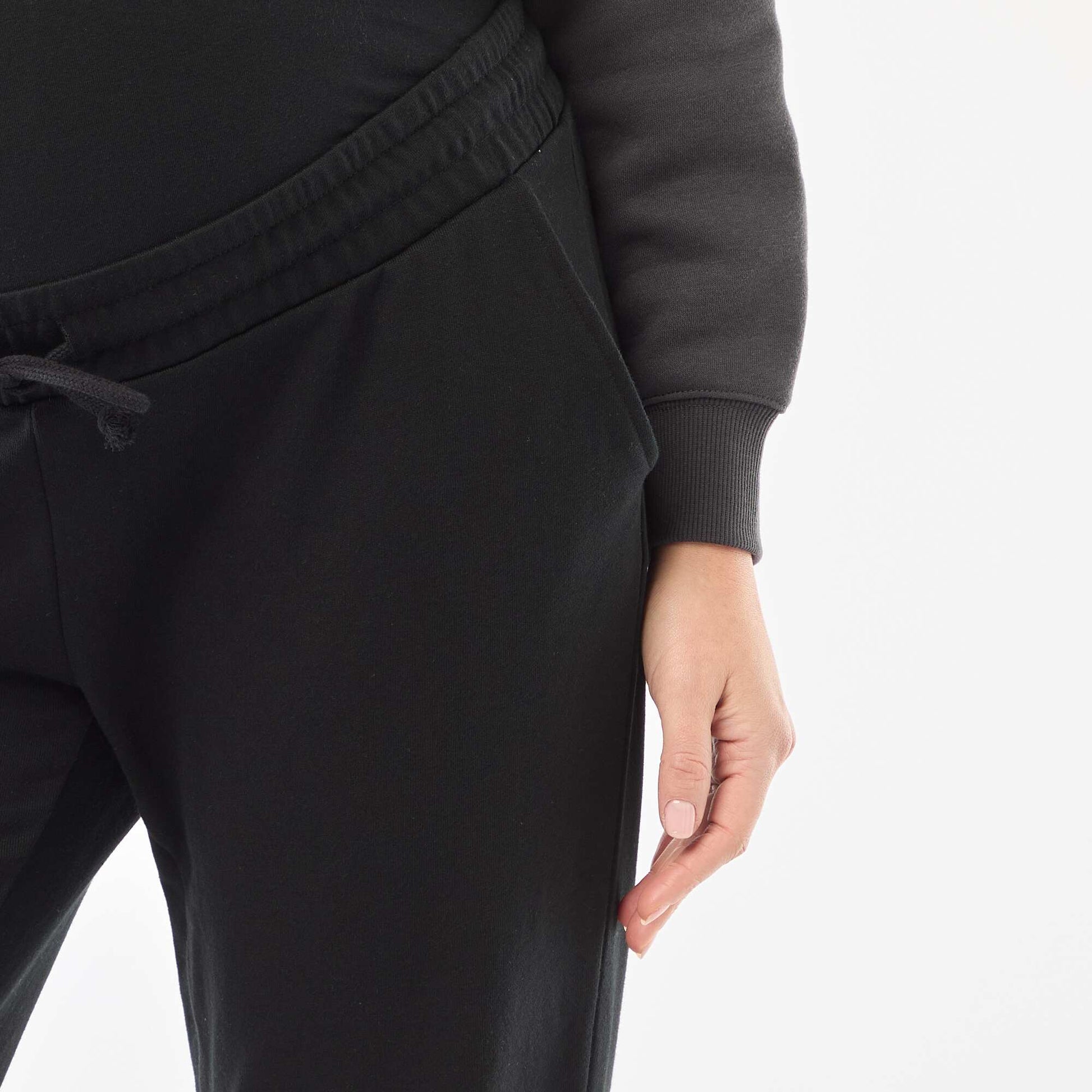 Jogging de maternité en french terry NOIR