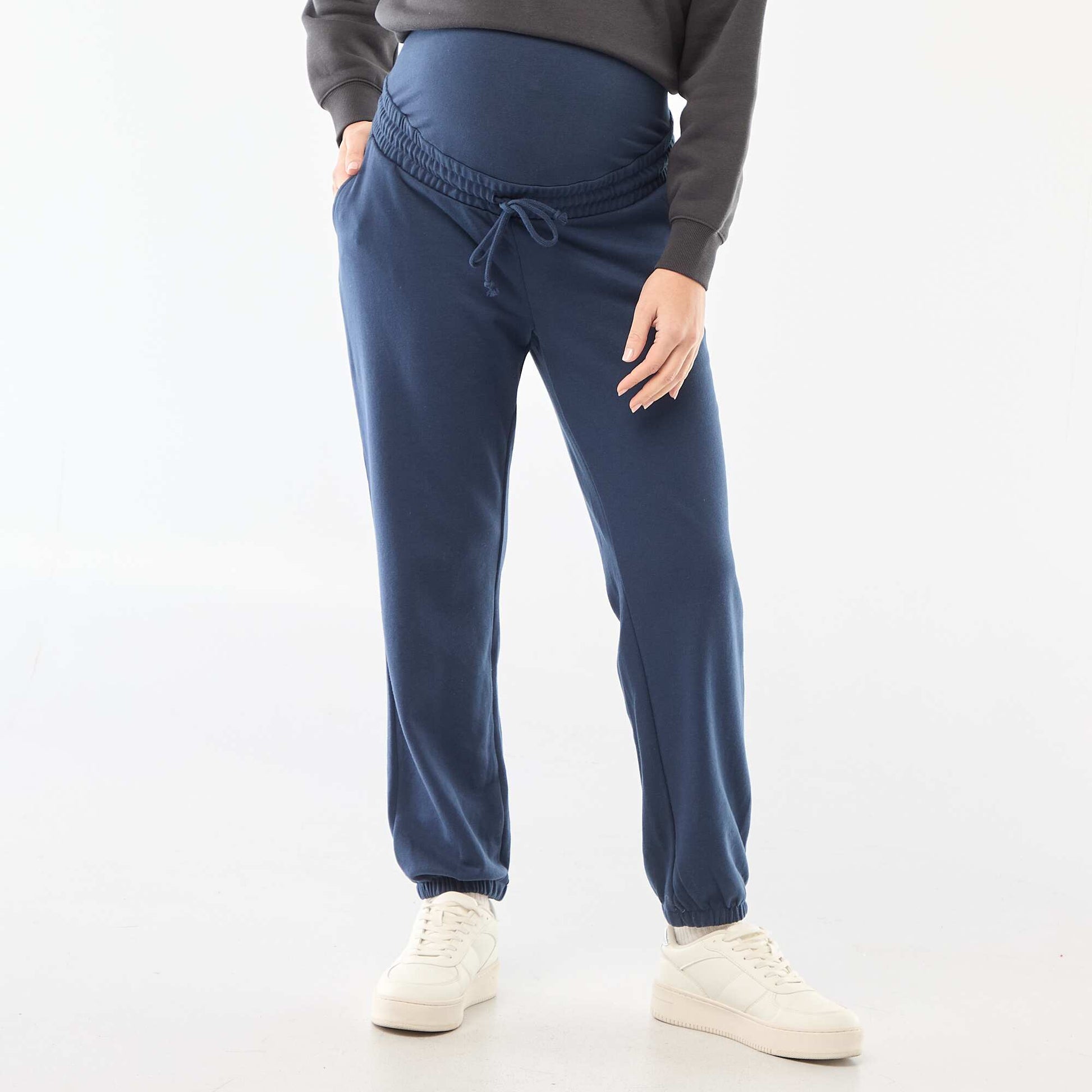 Jogging de maternité en french terry BLEU