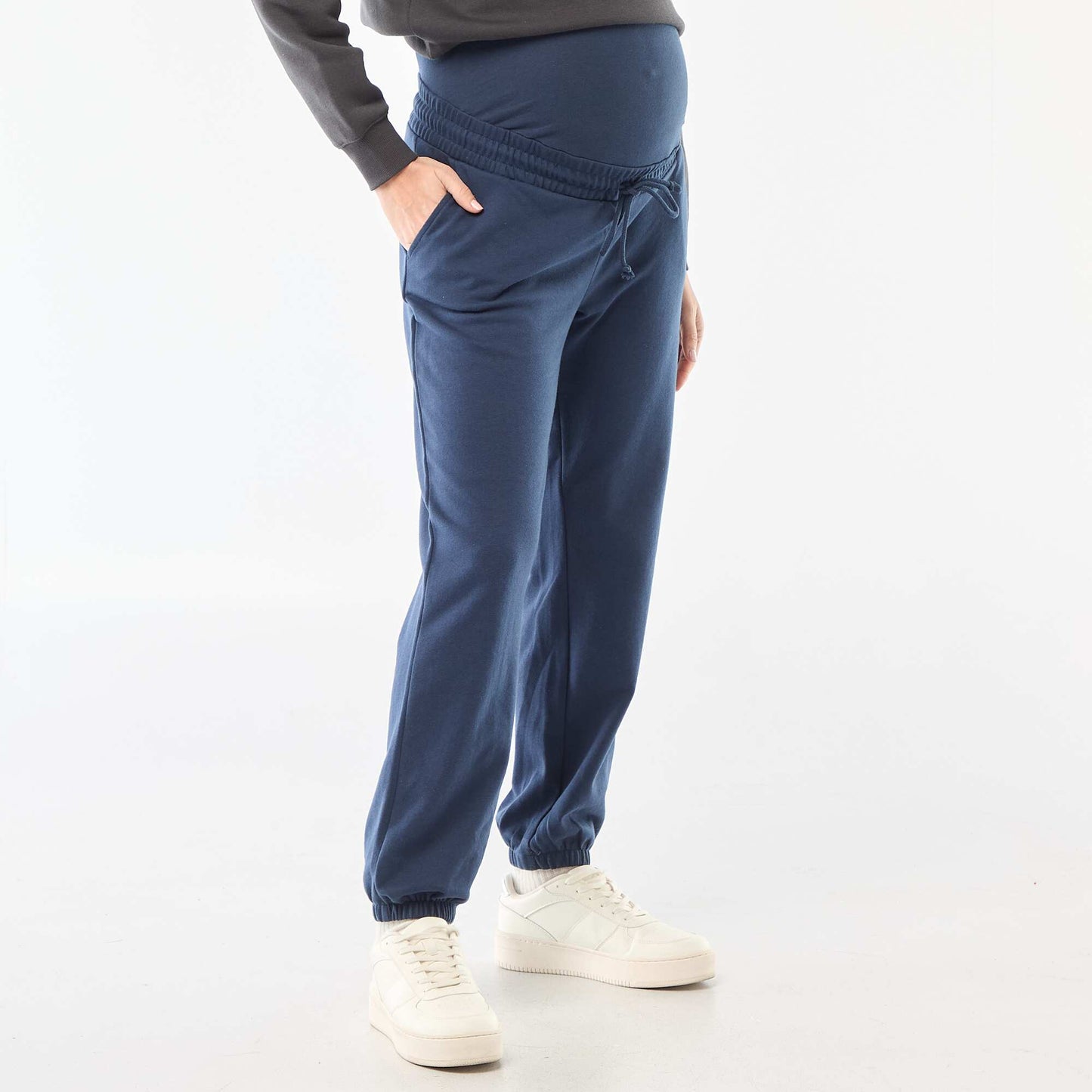 Jogging de maternité en french terry BLEU